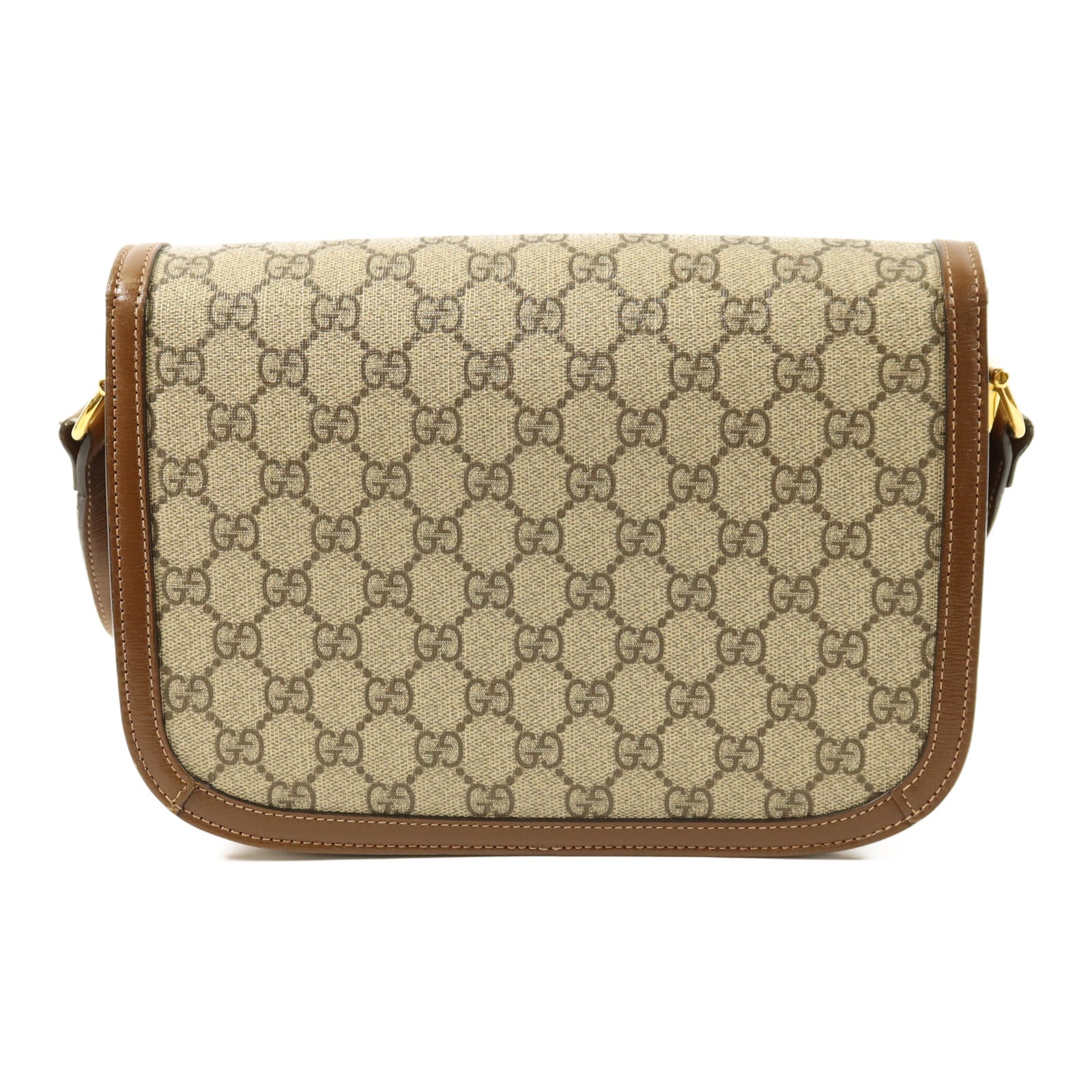 GUCCI 塗層帆布Horsebit 1955 Medium金扣肩背袋