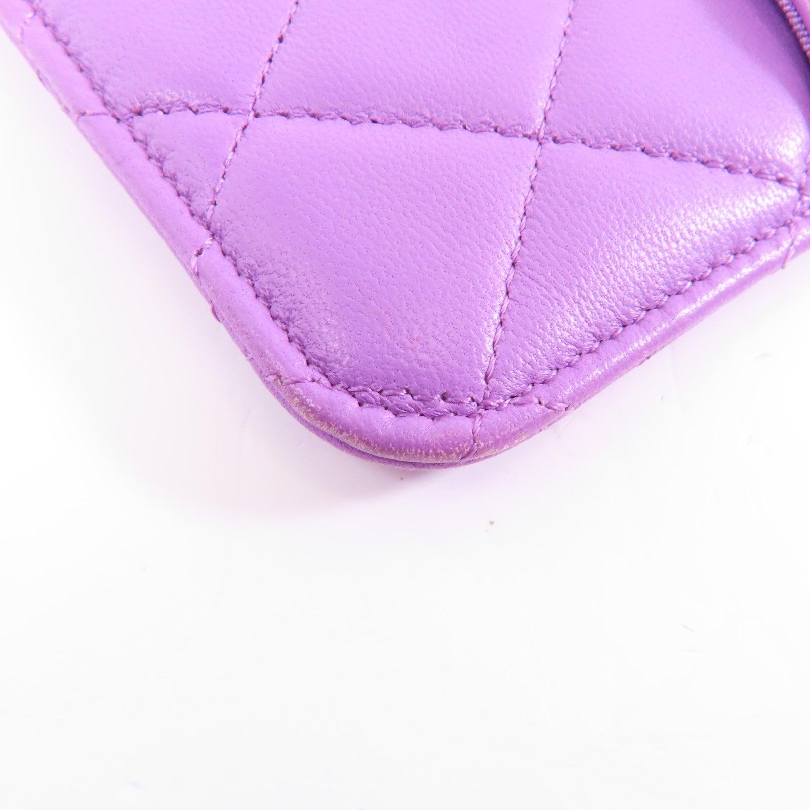 CHANEL 菱格羊皮皮革Clutch Bag金扣手拿包紫色