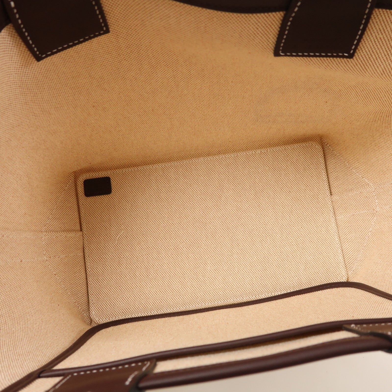 HERMES Toile H帆布/Swift皮革Steeple 25手挽袋Ecru/Rouge Sellier