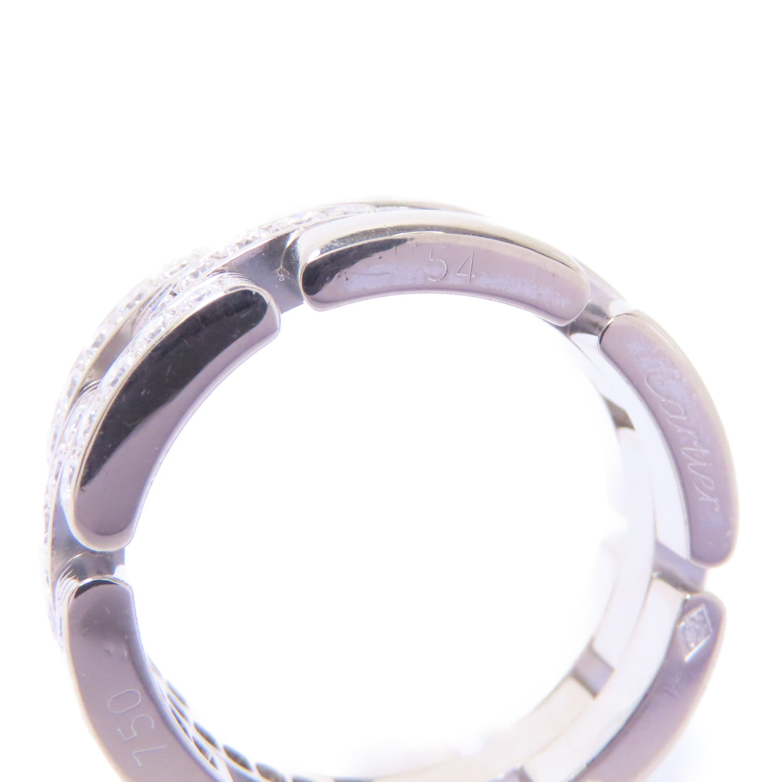 CARTIER 18K白金Diamond Ring鑽石戒指CartierF#54/US#6.5
