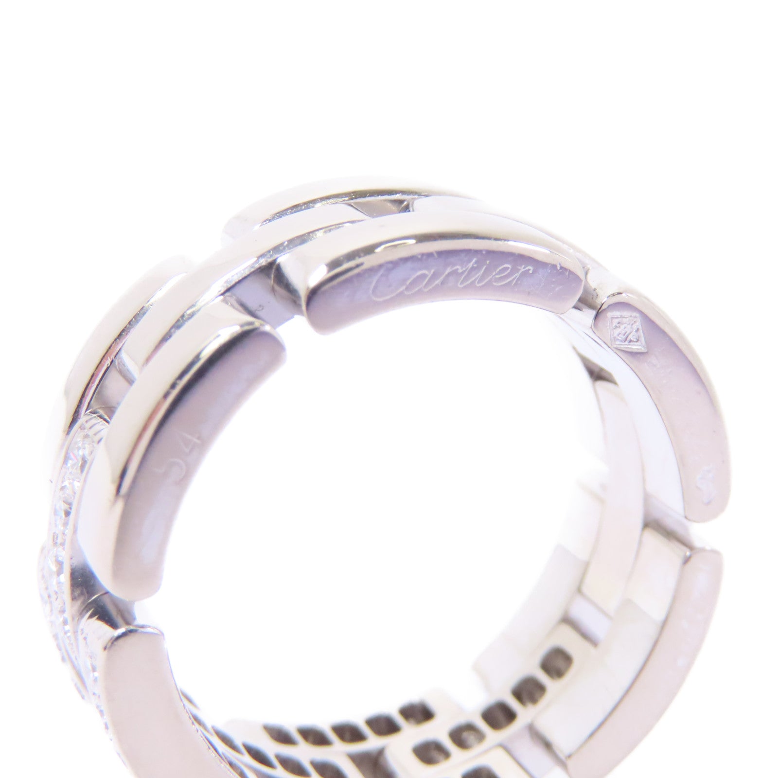 CARTIER 18K白金Diamond Ring鑽石戒指CartierF#54/US#6.5