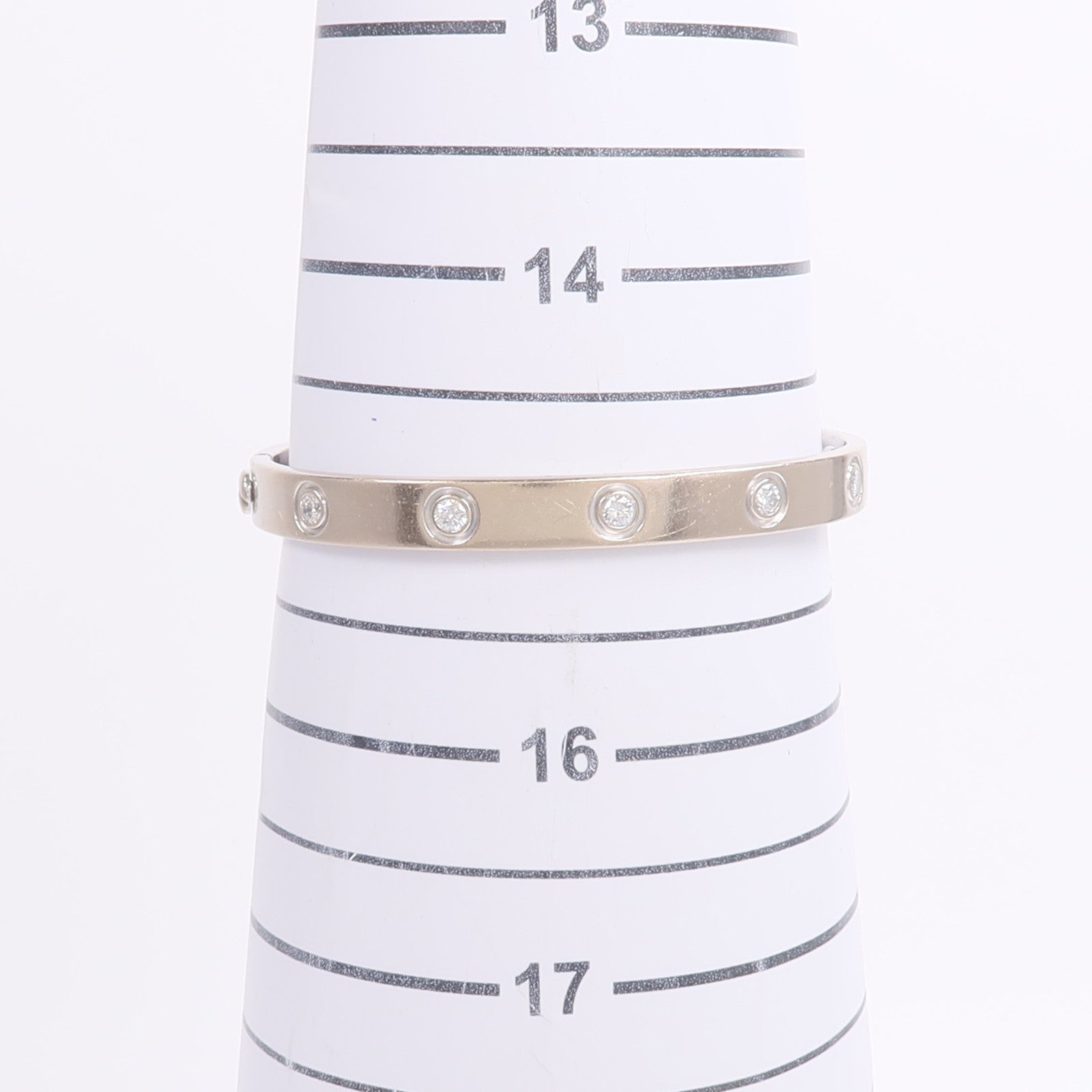 CARTIER 18K白金Love Bracelet 10 Diamonds鑽石手鐲