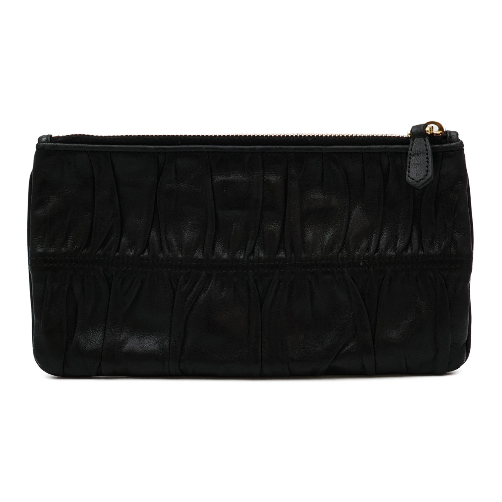 PRADA 羊皮皮革Pouch金扣手拿包