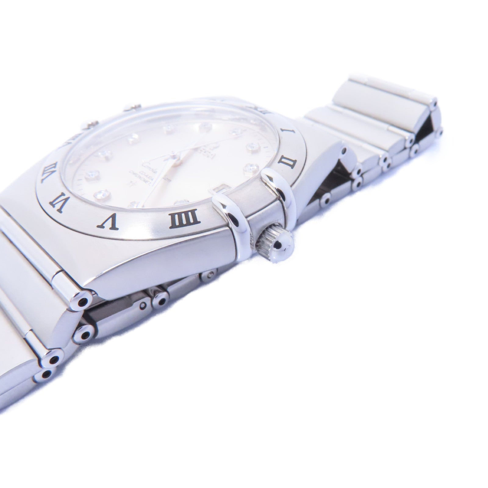 OMEGA Constellation不鏽鋼鑽石手錶自動機芯銀色