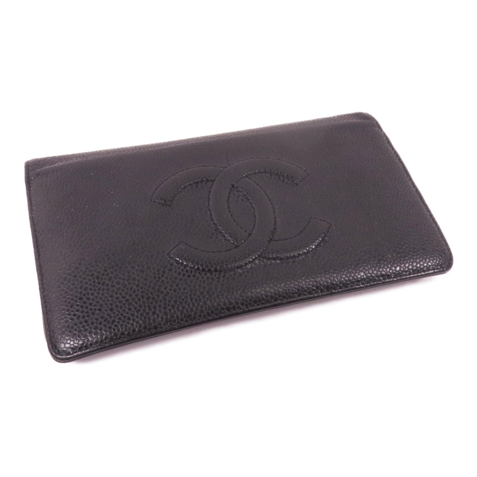 CHANEL 牛皮皮革Long Wallet銀扣長錢包