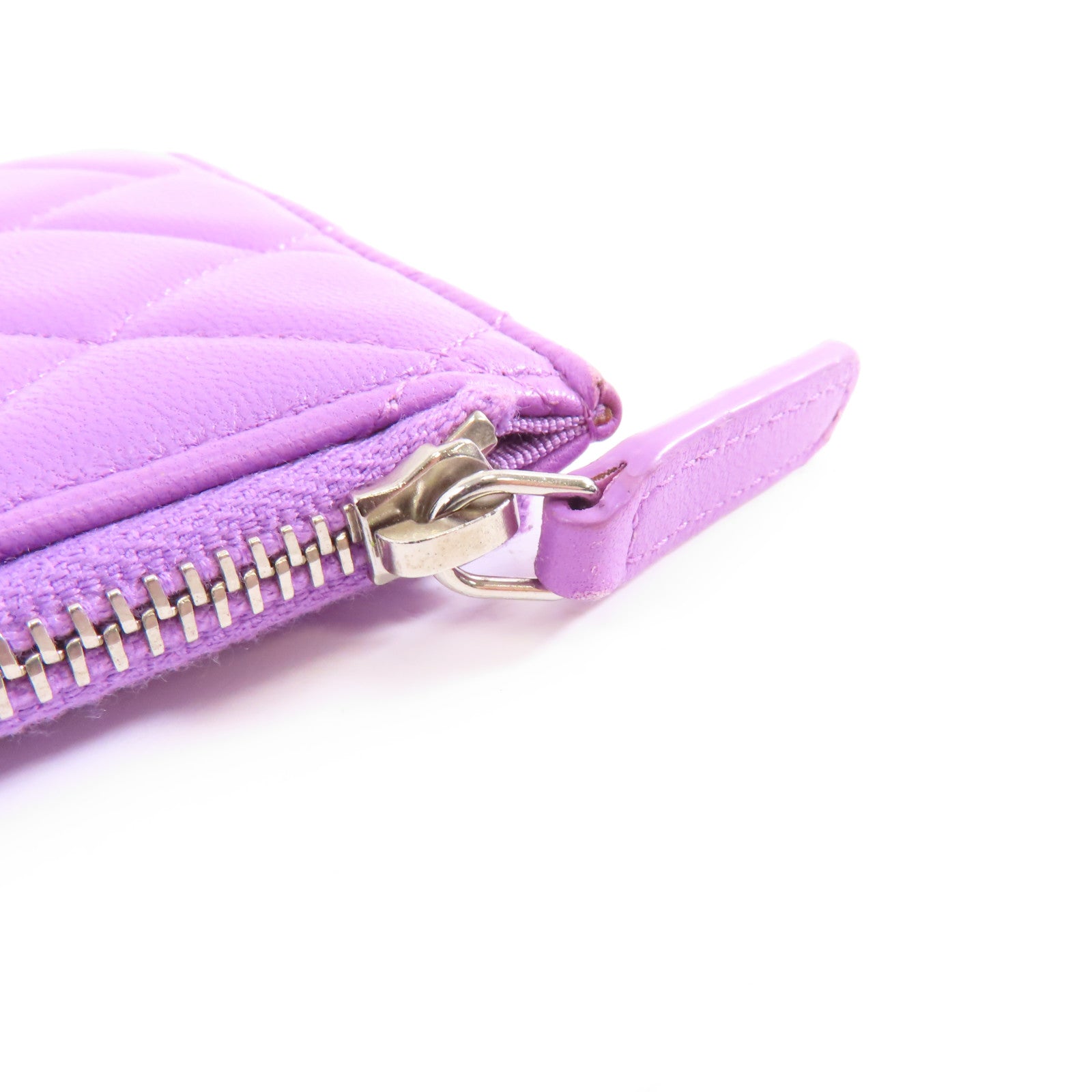 CHANEL 菱格羊皮皮革Clutch Bag金扣手拿包紫色