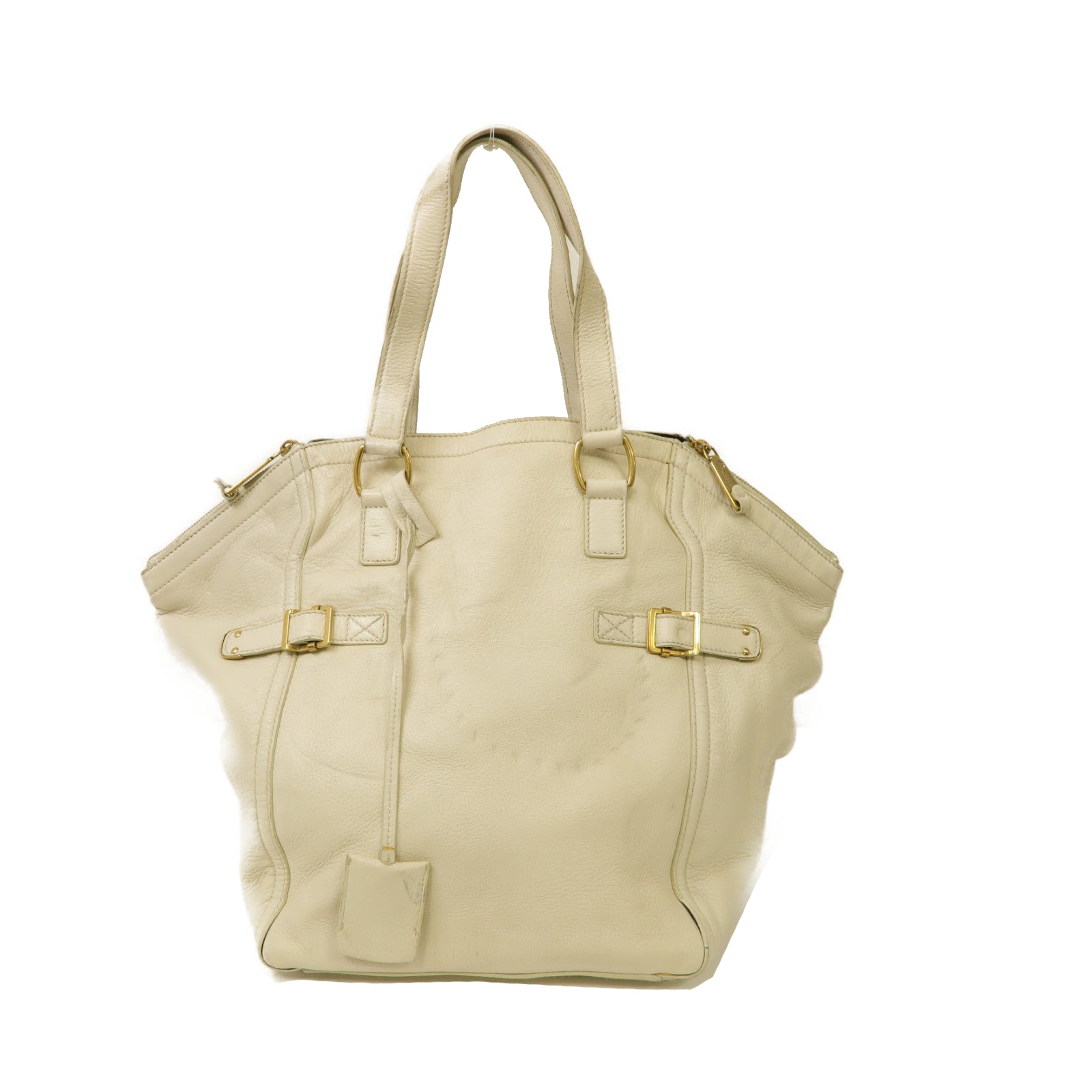 SAINT LAURENT 【激減優惠】牛皮皮革Shoulder Bag金扣肩背袋白色