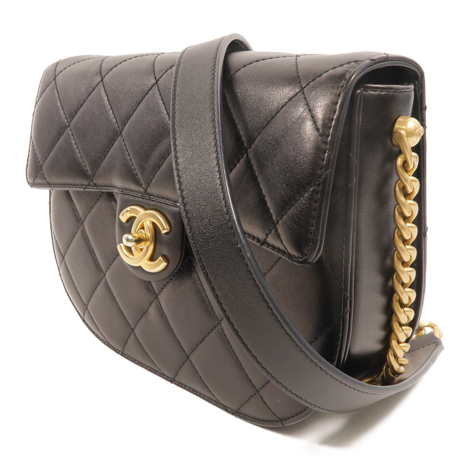 CHANEL 牛皮皮革Chain Shoulder鏈帶肩背袋