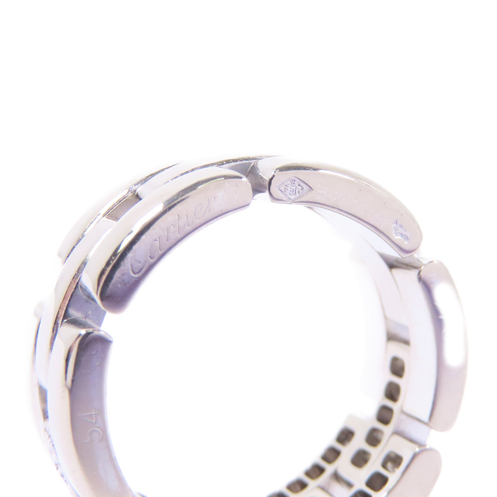 CARTIER 18K白金Diamond Ring鑽石戒指CartierF#54/US#6.5