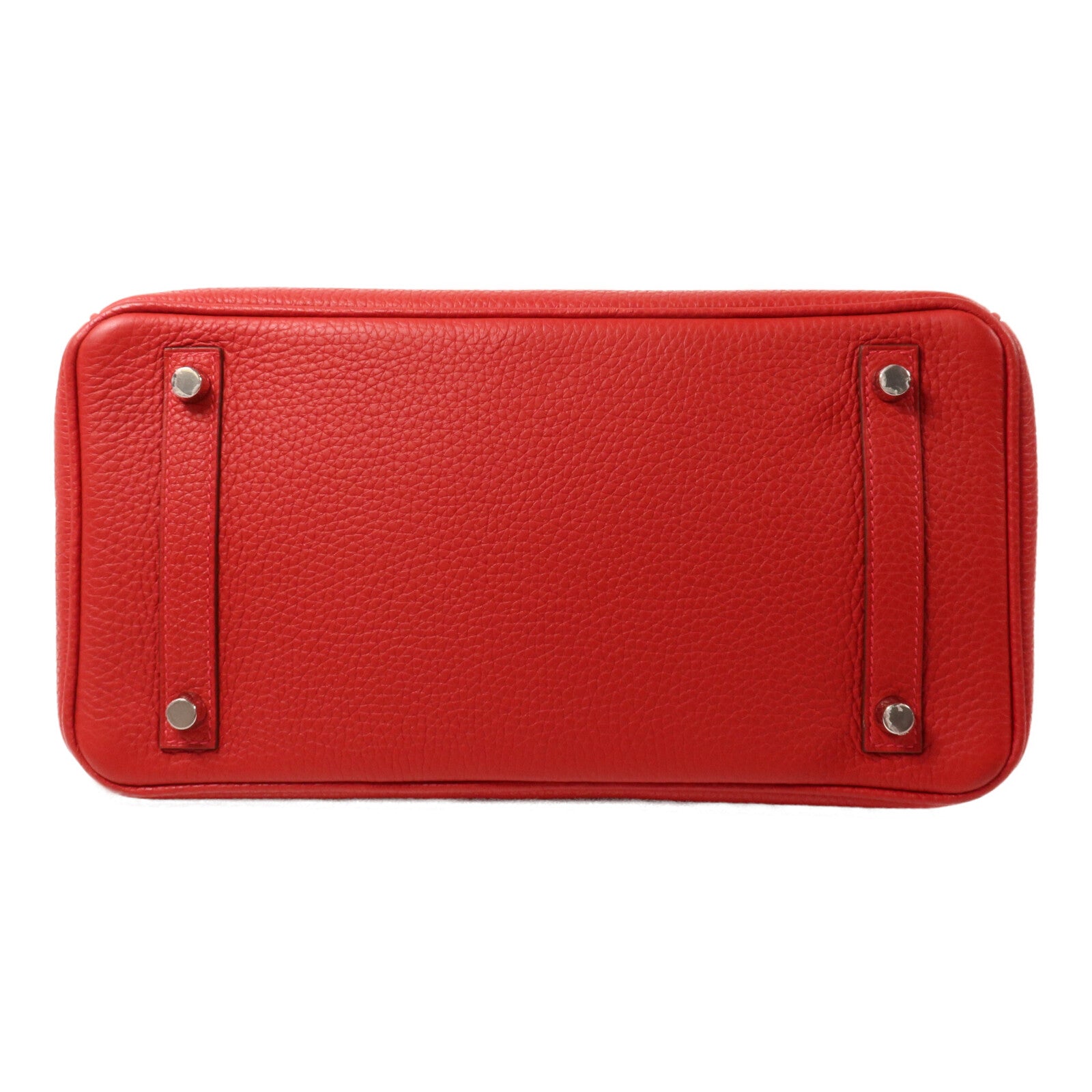 HERMES Clemence皮革Birkin 30手挽袋Rouge Casaque