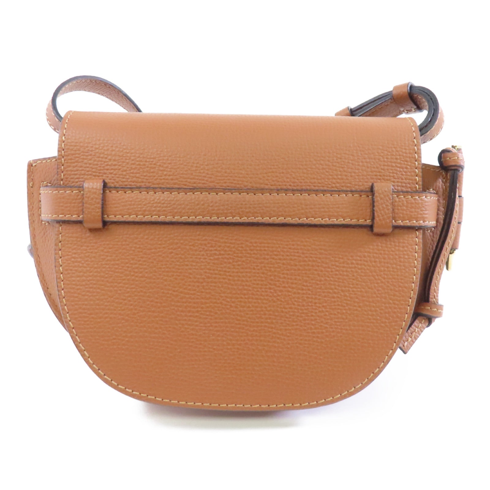 LOEWE 牛皮皮革Mini Gate金扣肩背袋棕色