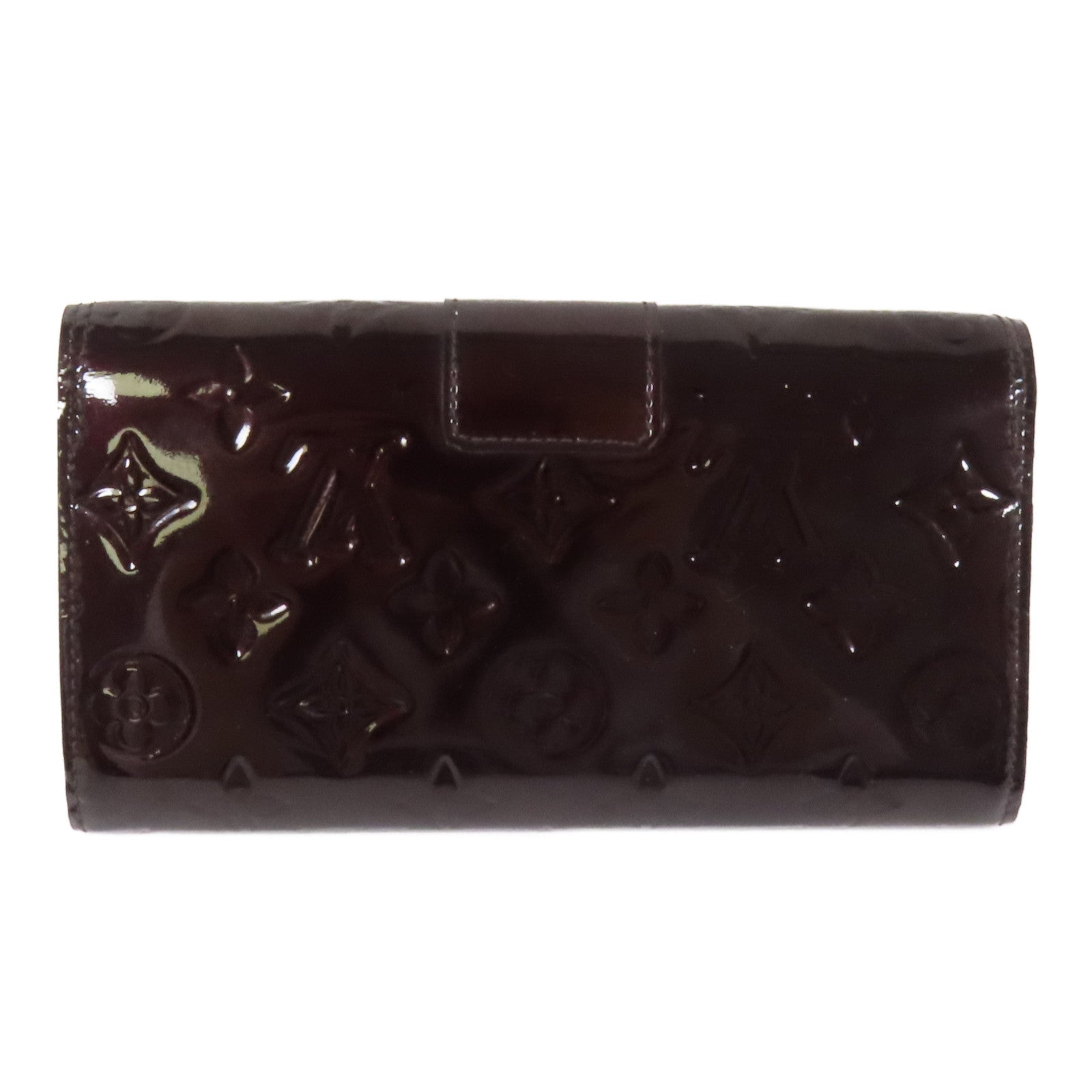 LOUIS VUITTON Monogram Vernis Sarah Wallet金扣長錢包