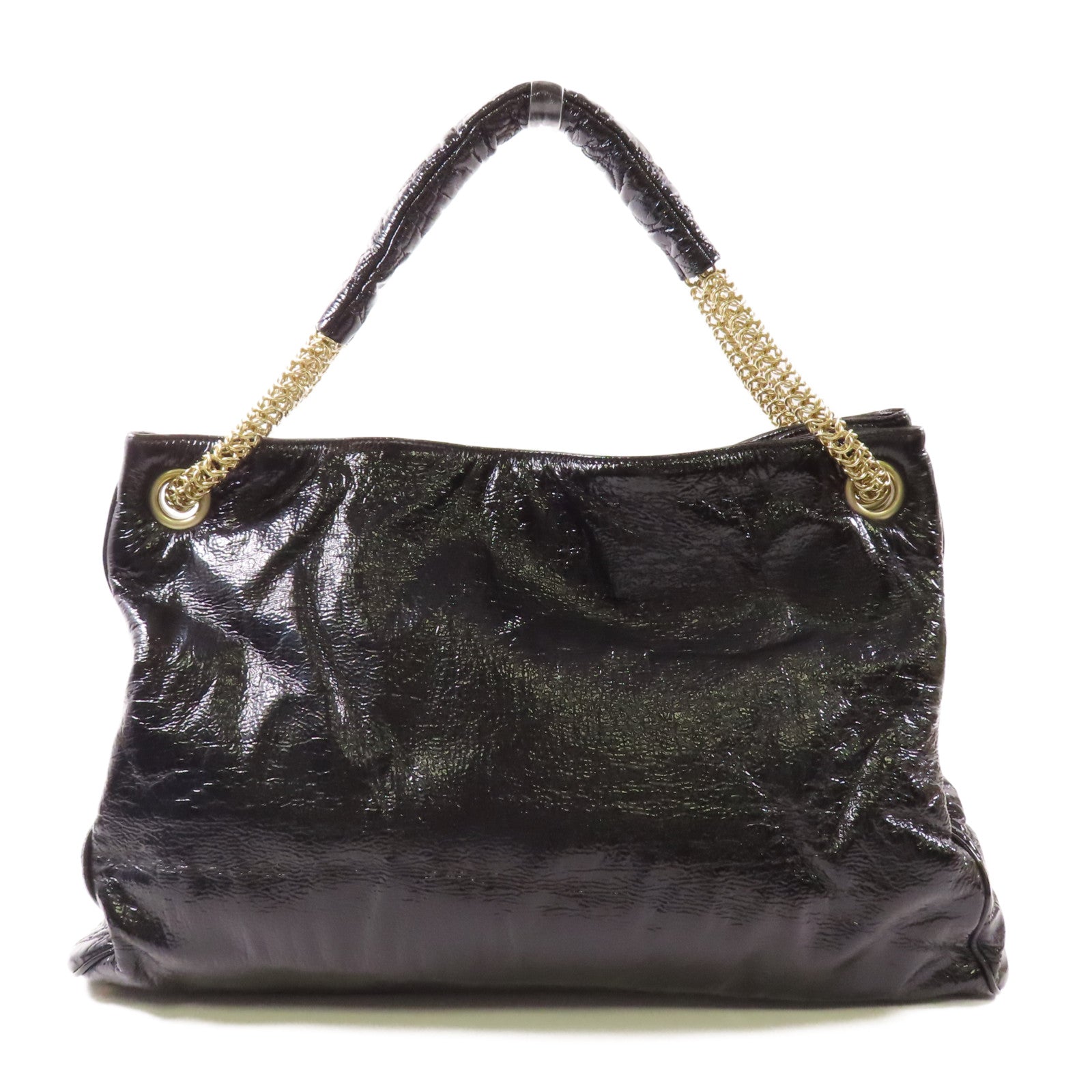 CHANEL 皮革Chain Shoulder金扣鏈帶肩背袋