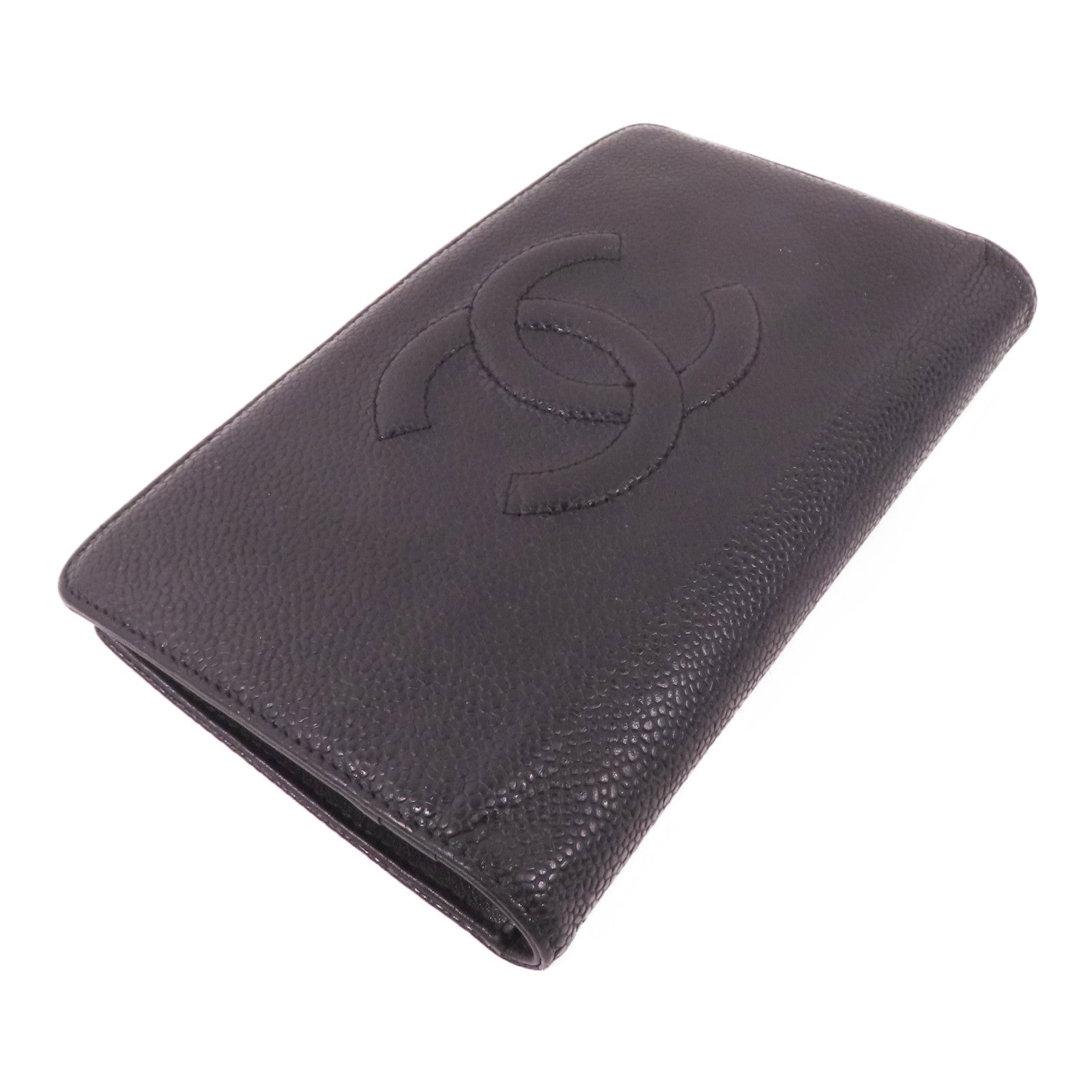 CHANEL 牛皮皮革Long Wallet銀扣長錢包
