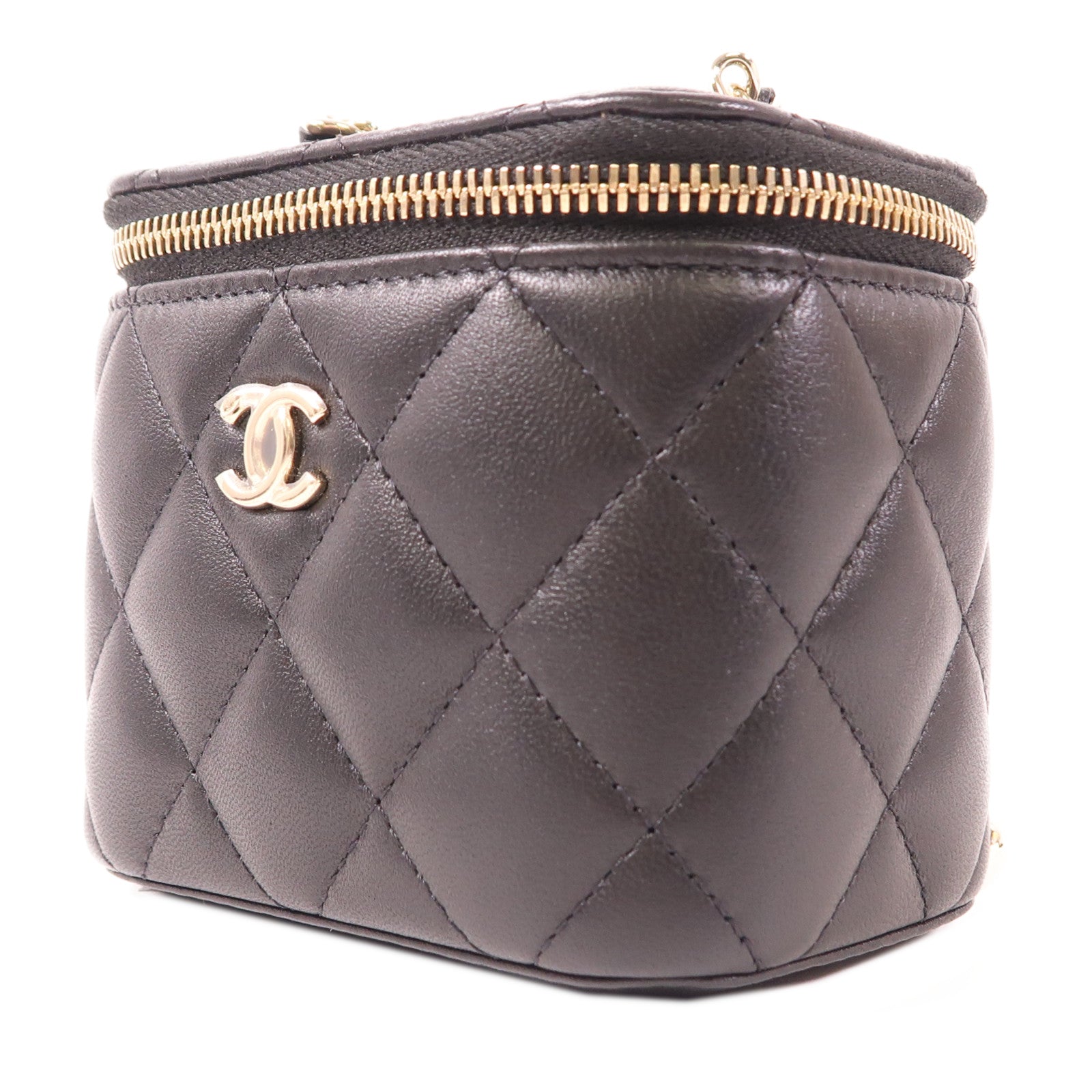 CHANEL 【激減優惠】羊皮皮革Mini Vanity Case金扣鏈帶肩背袋
