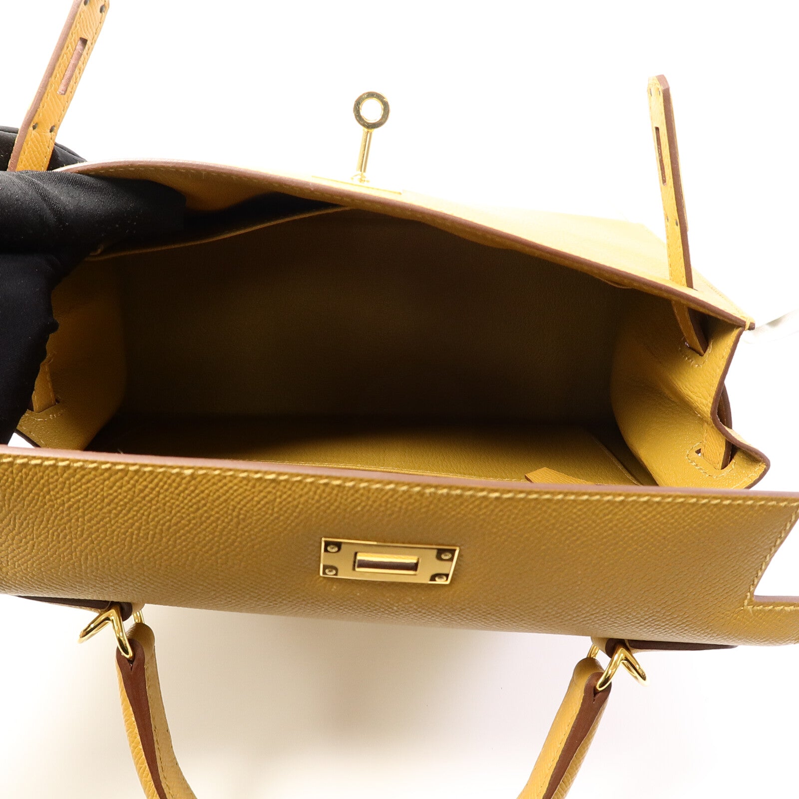 HERMES Epsom皮革Kelly 28手挽肩背兩用袋Sesame
