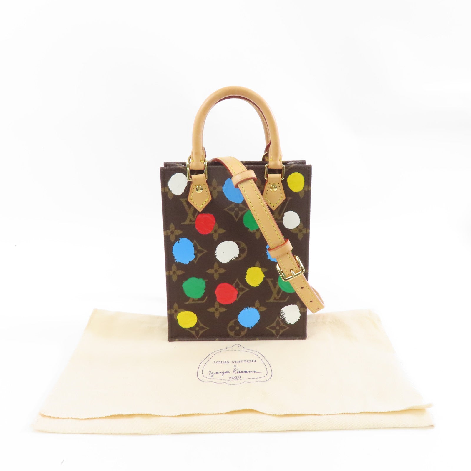 LOUIS VUITTON Monogram YK Petit Sac Plat金扣手挽肩背兩用袋棕色