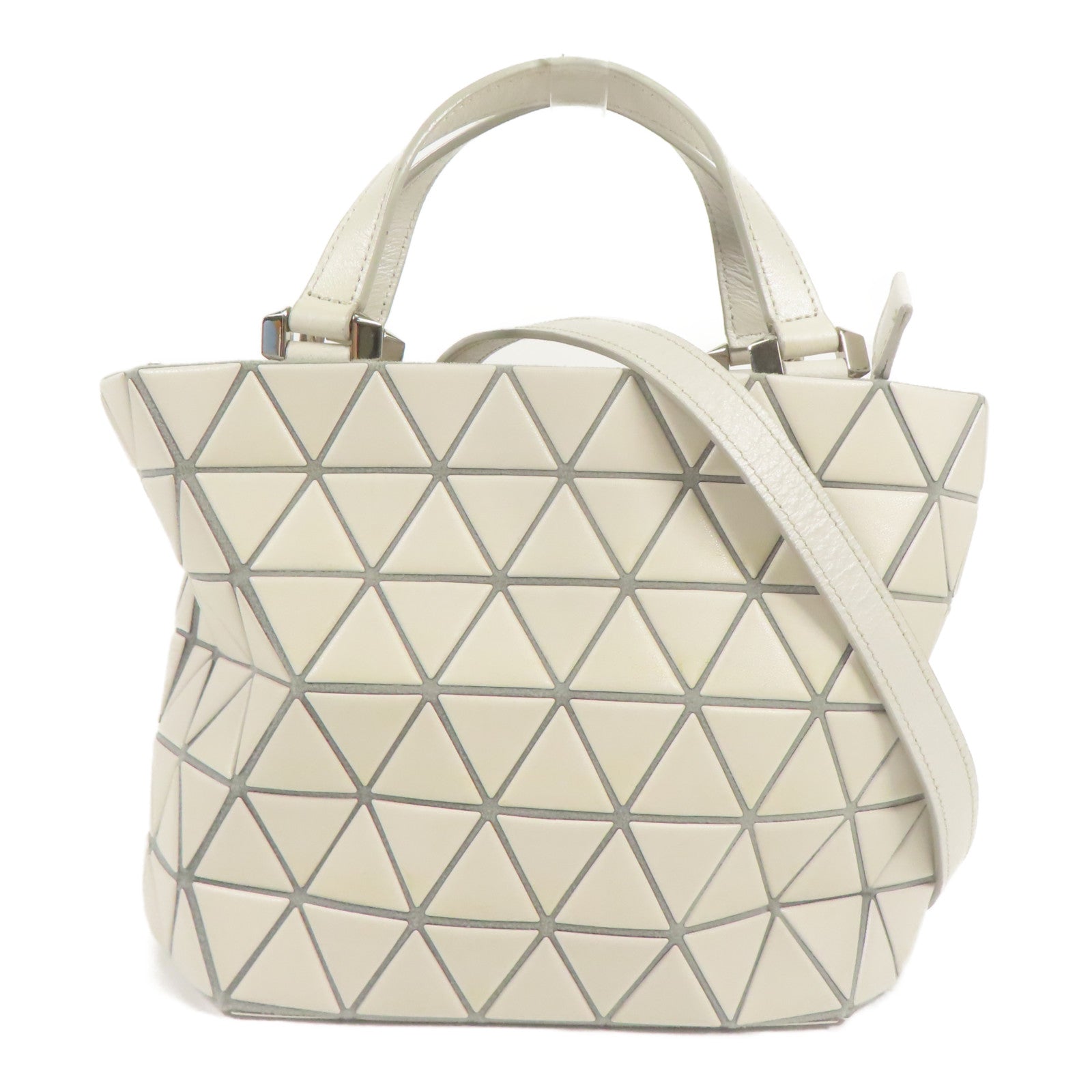 BAO BAO ISSEYMIYAKE 皮革Bao Bao 2 Way Shoulder銀扣手挽肩背兩用袋