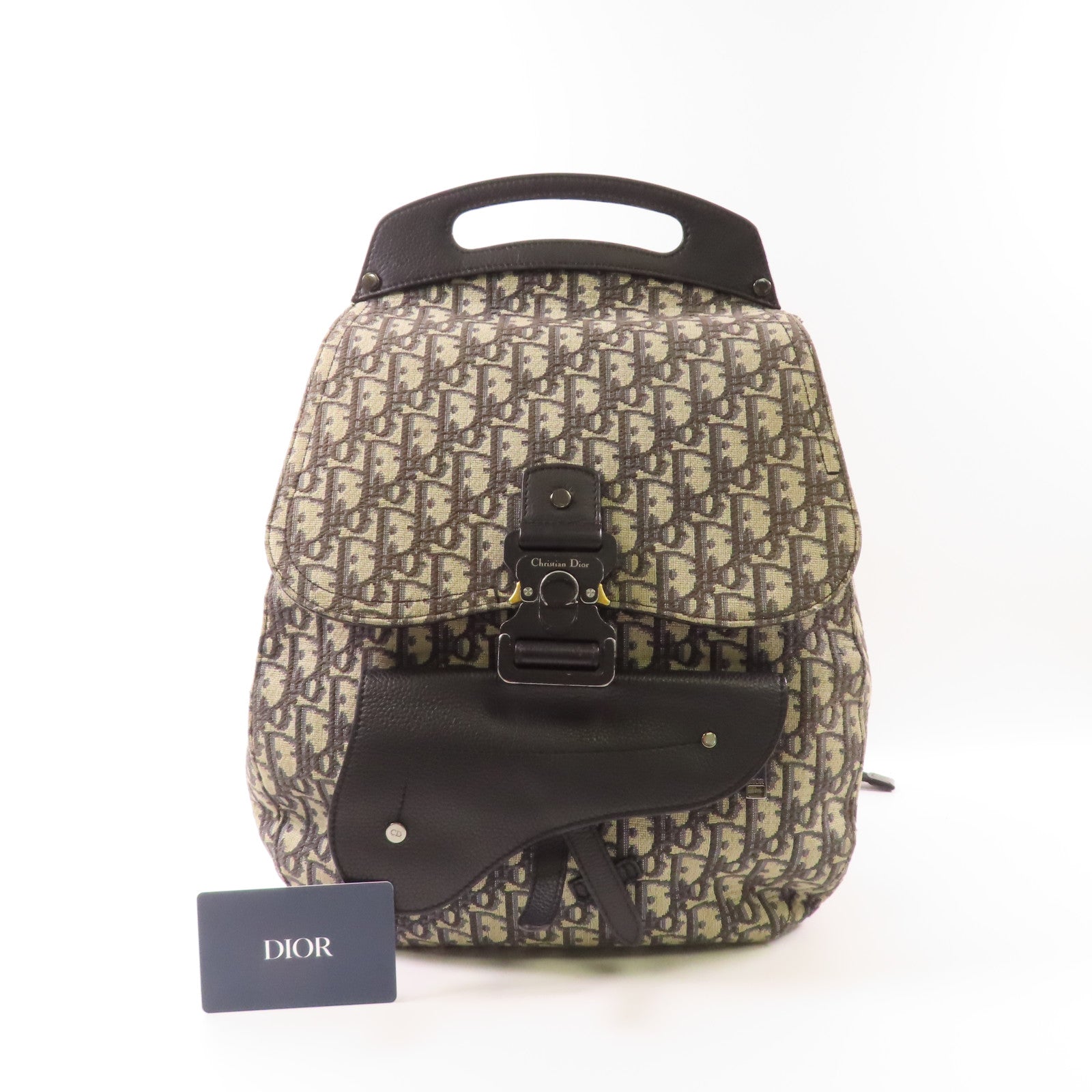 Dior 帆布Gallop Backpack銀扣背包