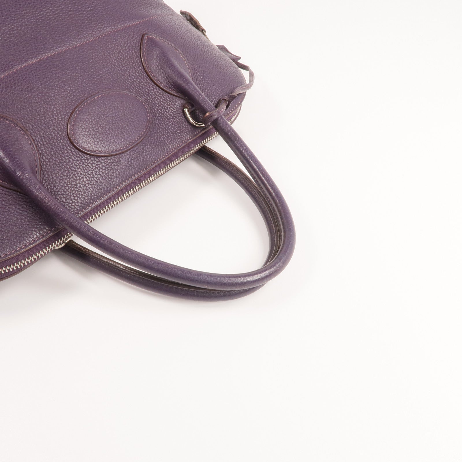 HERMES Clemence皮革Bolide 37手挽袋Raisin