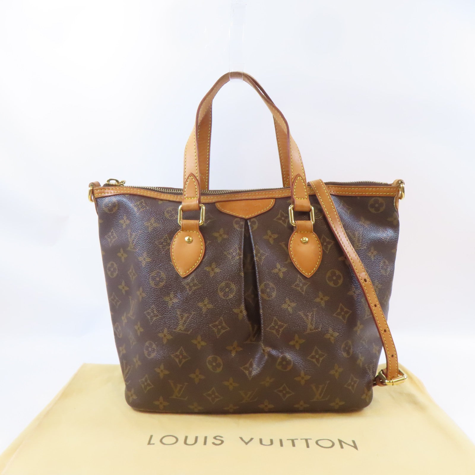 LOUIS VUITTON 【激減優惠】Monogram Palermo PM金扣手挽肩背兩用袋啡色
