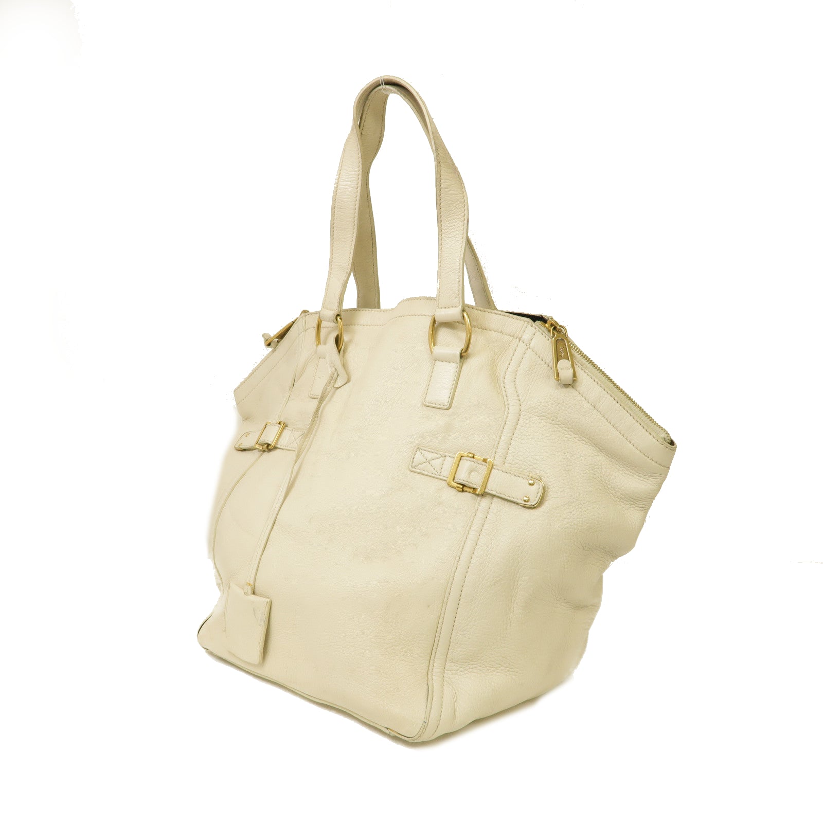 SAINT LAURENT 【激減優惠】牛皮皮革Shoulder Bag金扣肩背袋白色