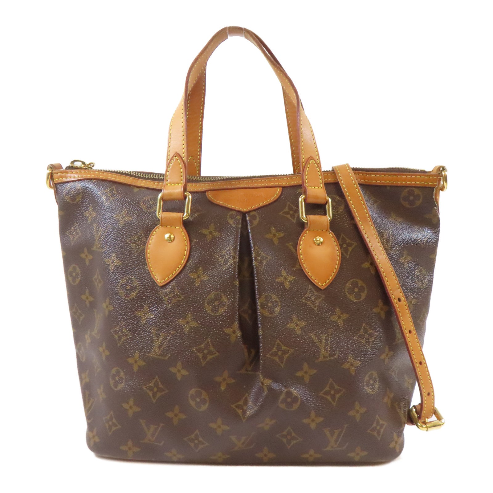 LOUIS VUITTON 【激減優惠】Monogram Palermo PM金扣手挽肩背兩用袋啡色