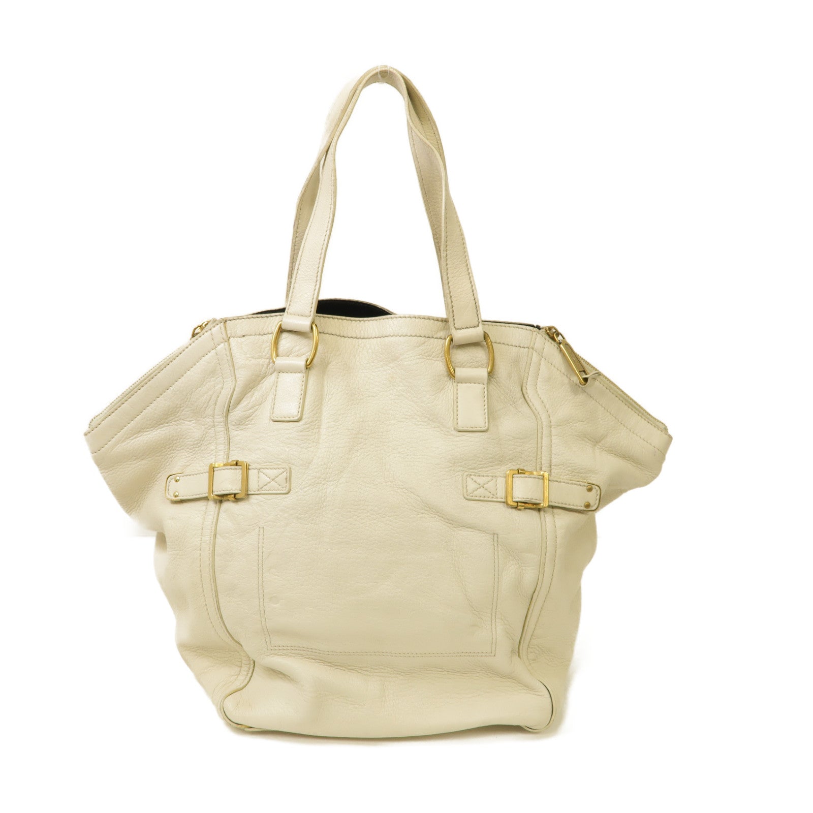 SAINT LAURENT 【激減優惠】牛皮皮革Shoulder Bag金扣肩背袋白色