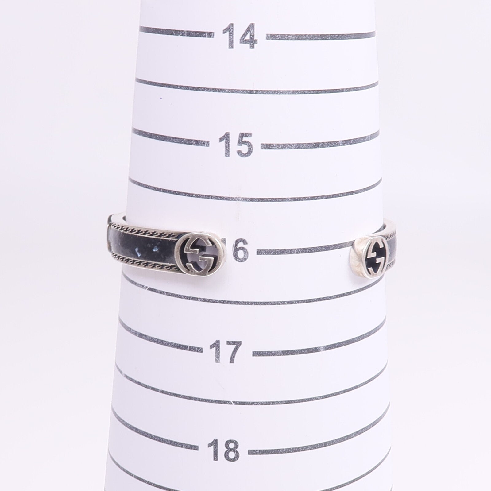 GUCCI 925純銀/琺瑯Interlocking G Cuff手鐲