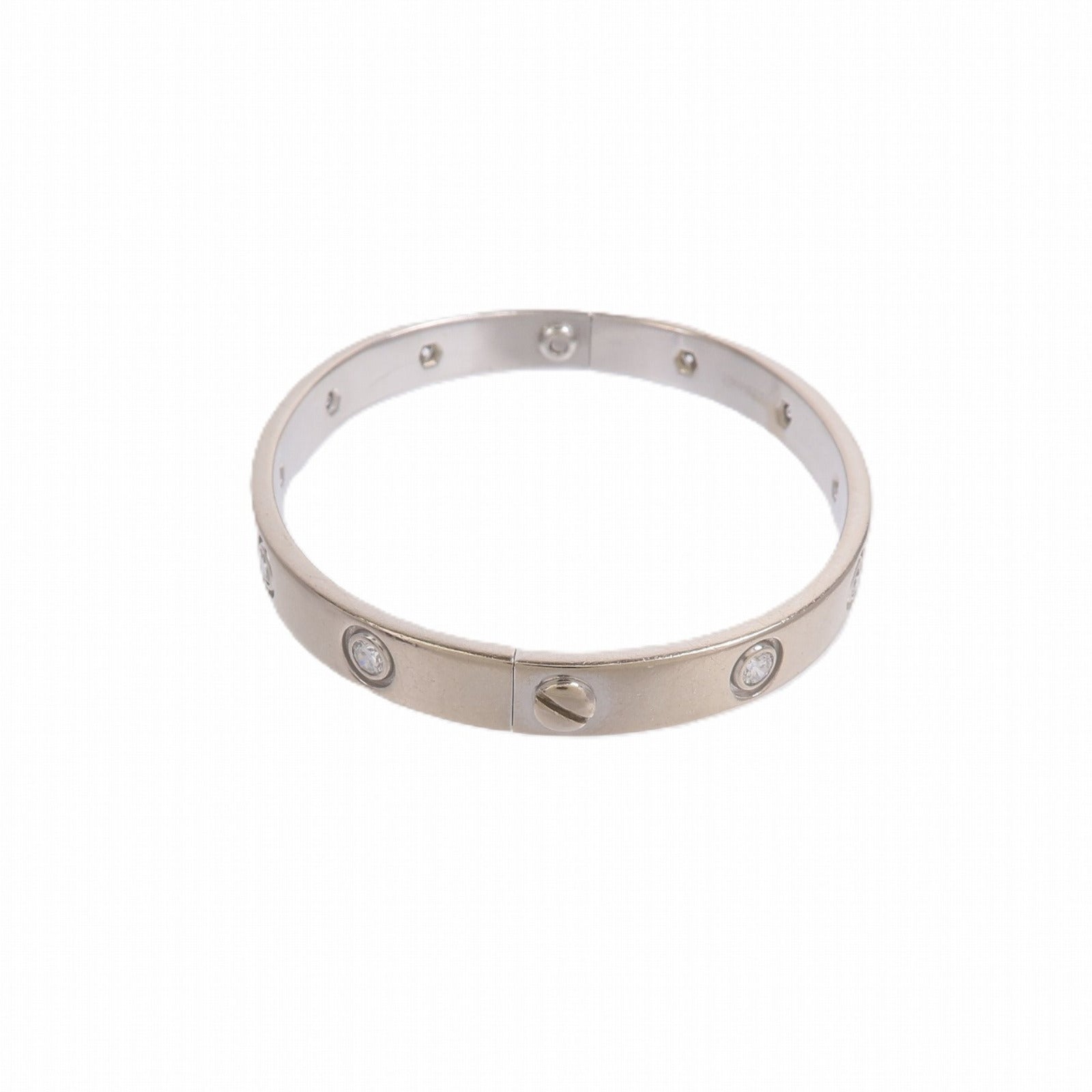 CARTIER 18K白金Love Bracelet 10 Diamonds鑽石手鐲