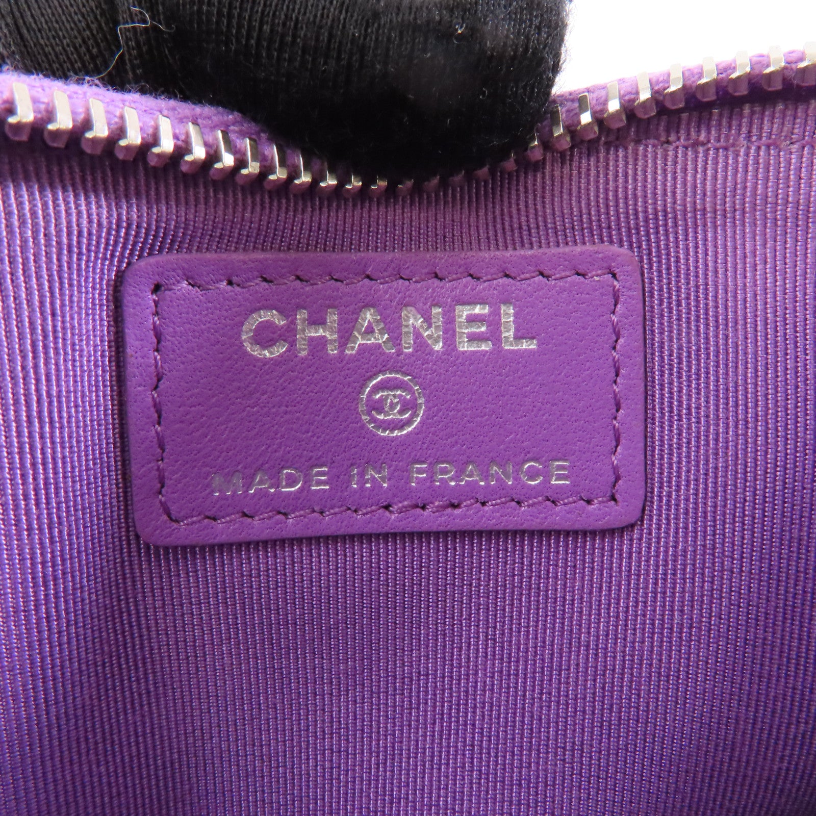CHANEL 菱格羊皮皮革Clutch Bag金扣手拿包紫色