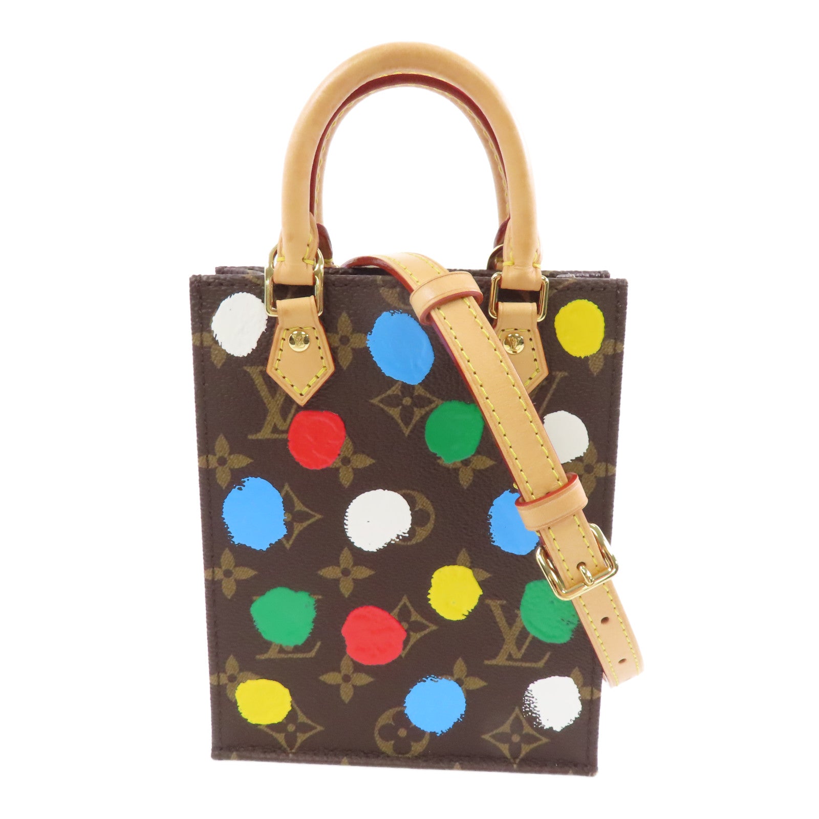 LOUIS VUITTON Monogram YK Petit Sac Plat金扣手挽肩背兩用袋棕色