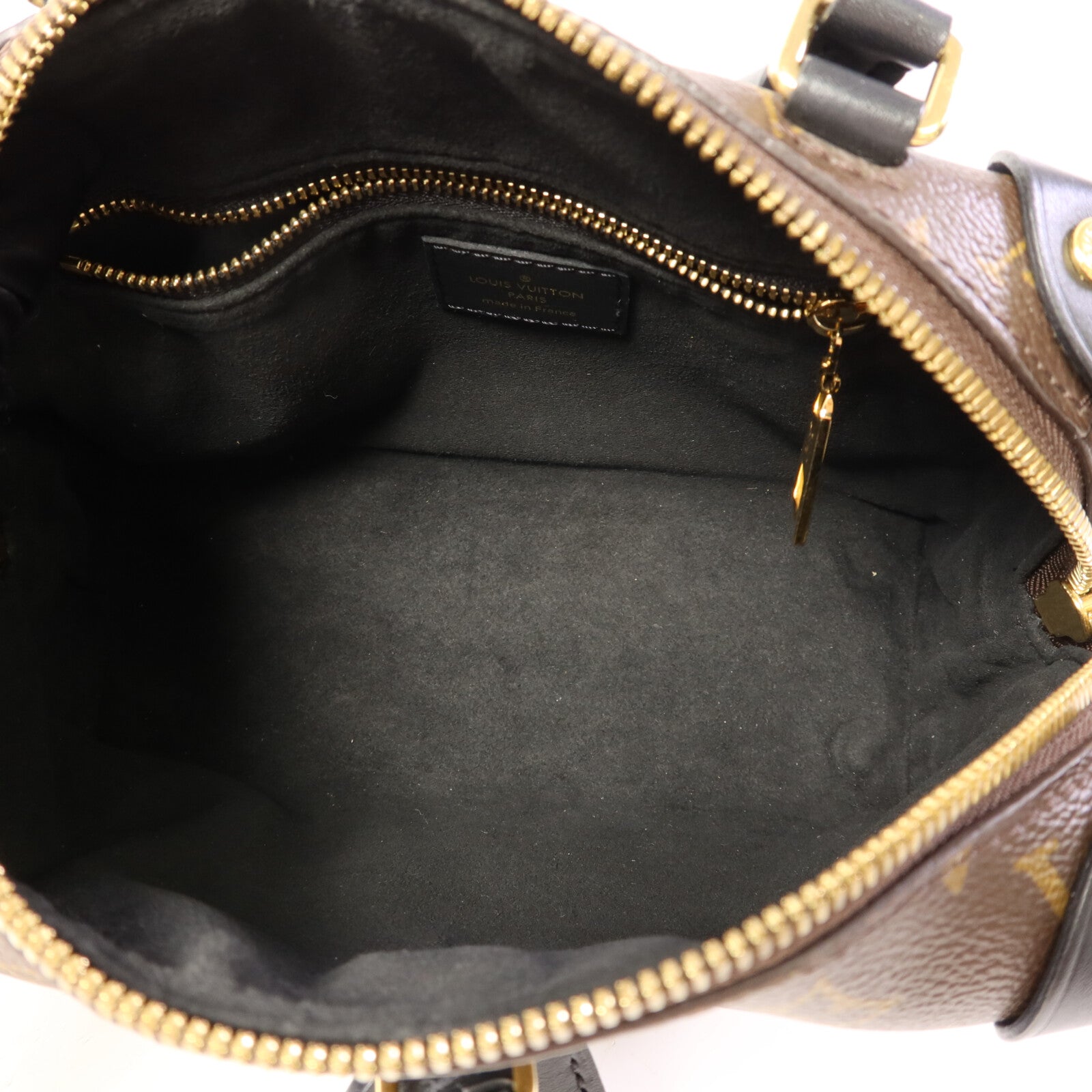 LOUIS VUITTON Monogram Petite Malle Souple金扣手挽肩背兩用袋棕色