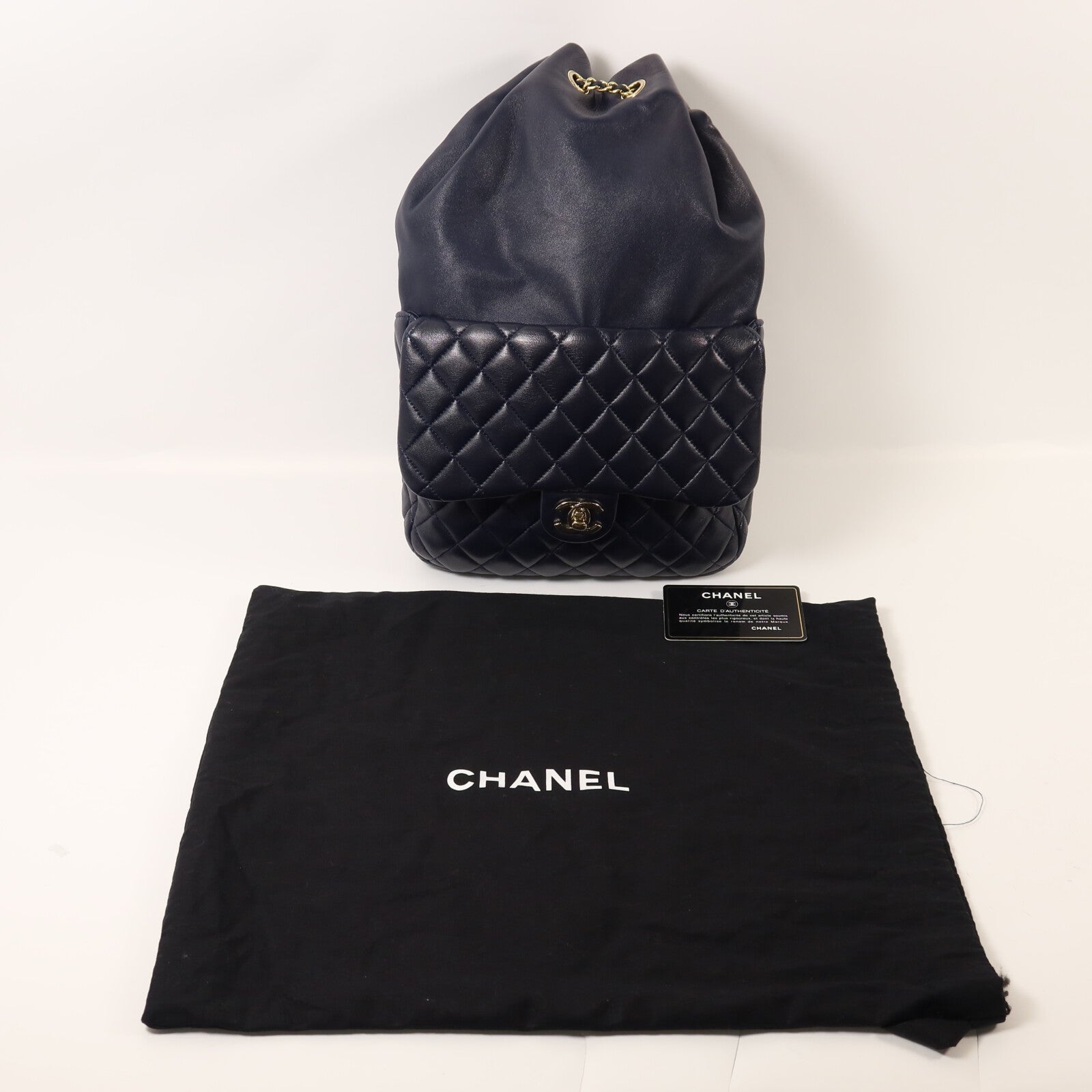 CHANEL 羊皮皮革Backpack鏈帶背包