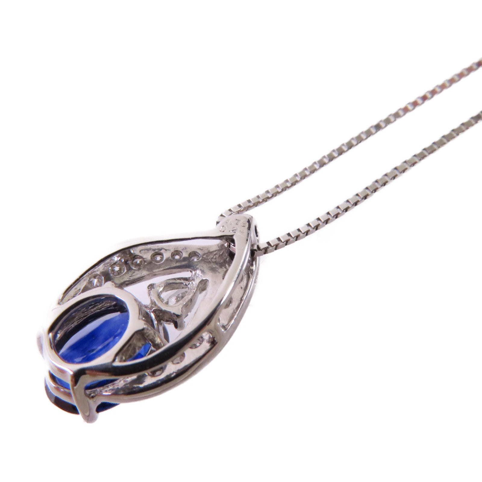 JEWELRY 【激減優惠】PT850鉑金/1.73ct藍寶石/0.24ct鑽石Sapphire/Diamond Necklace項鏈