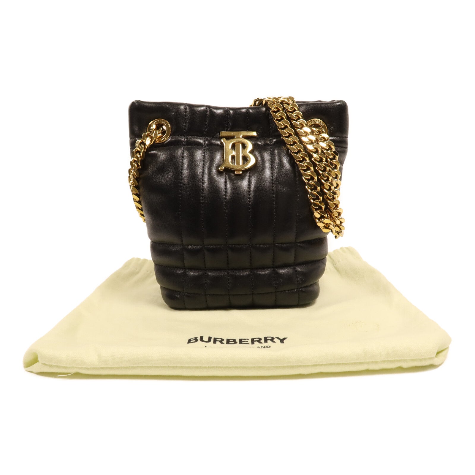 BURBERRY 牛皮皮革Lola Mini Bucket金扣鏈帶肩背袋