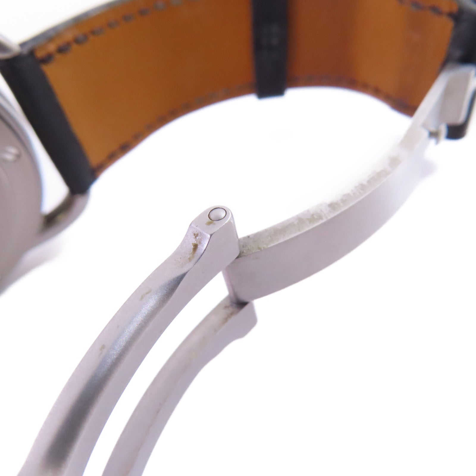 HERMES Arceau Chrono Titane Watch鈦金屬/皮帶自動機芯手錶黑色