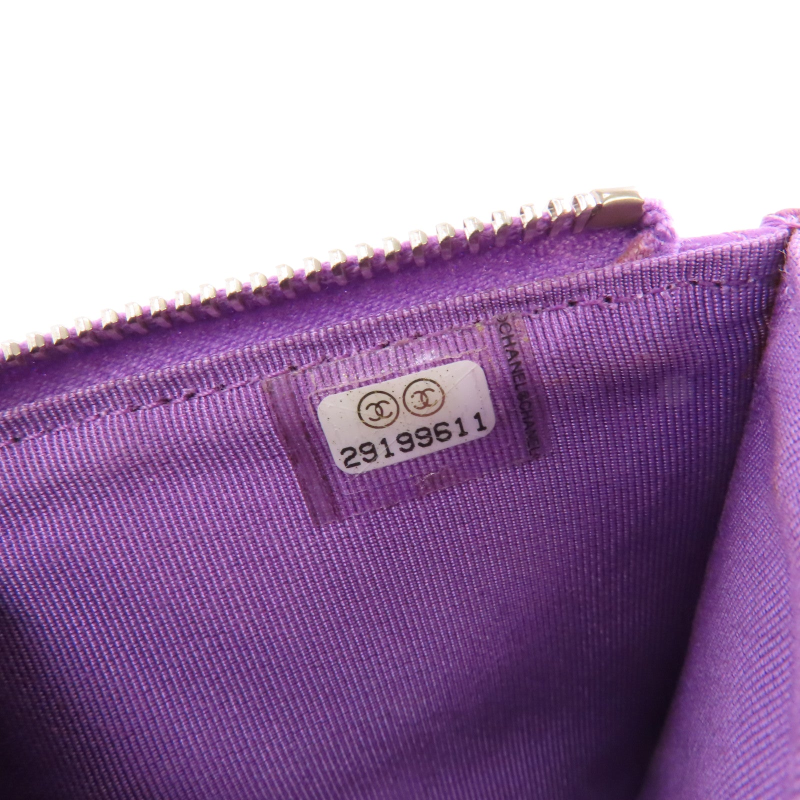 CHANEL 菱格羊皮皮革Clutch Bag金扣手拿包紫色