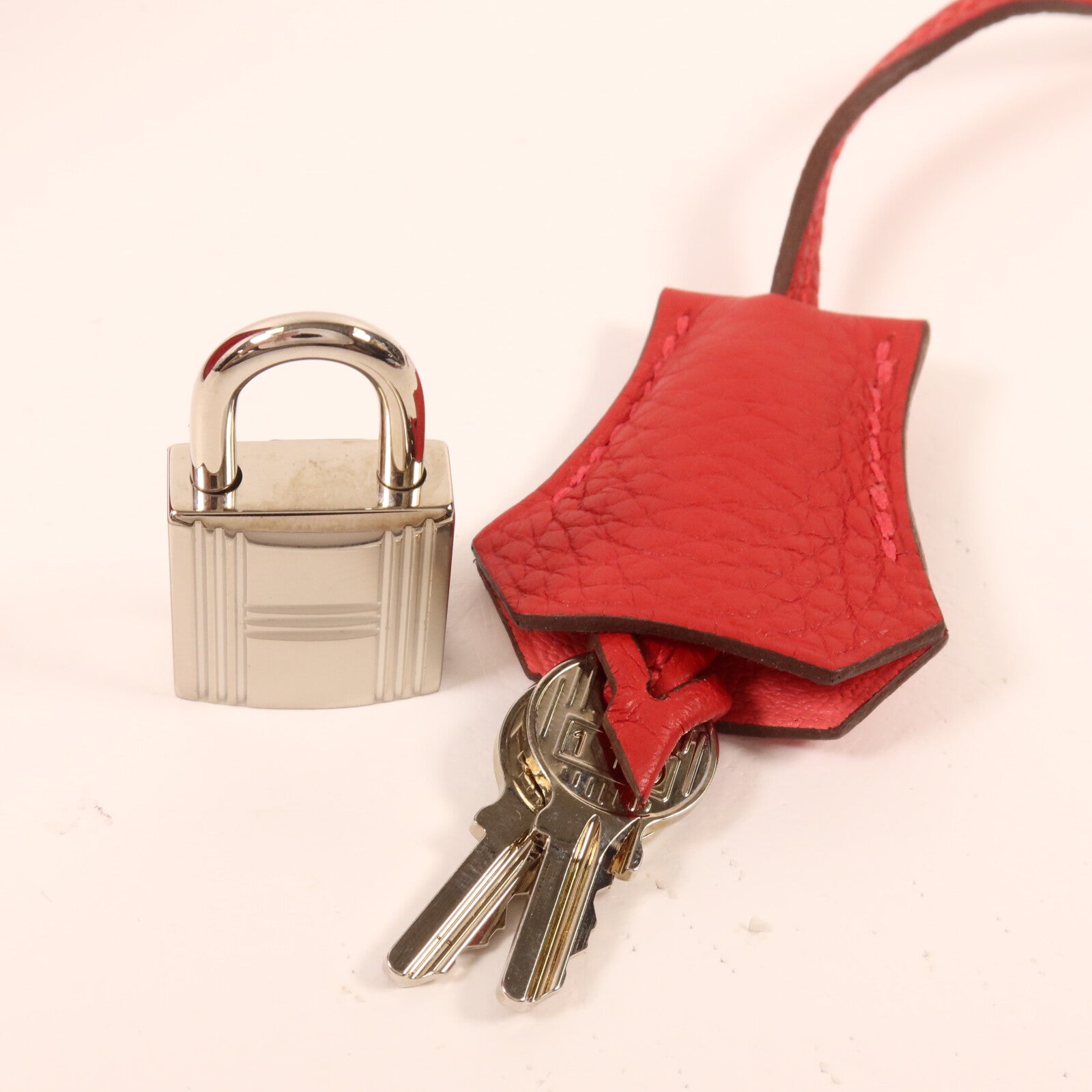 HERMES Clemence皮革Birkin 30手挽袋Rouge Casaque