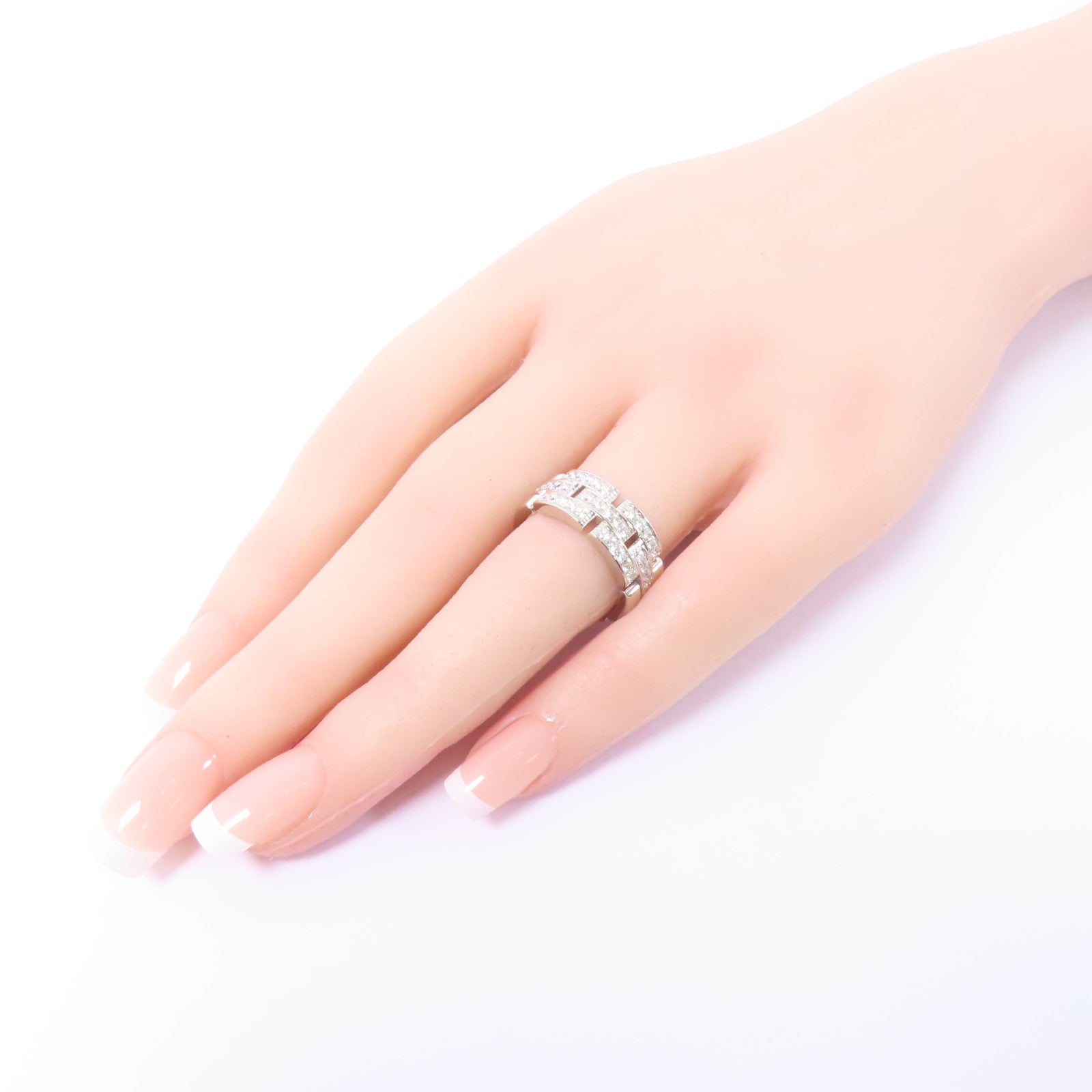 CARTIER 18K白金Diamond Ring鑽石戒指CartierF#54/US#6.5