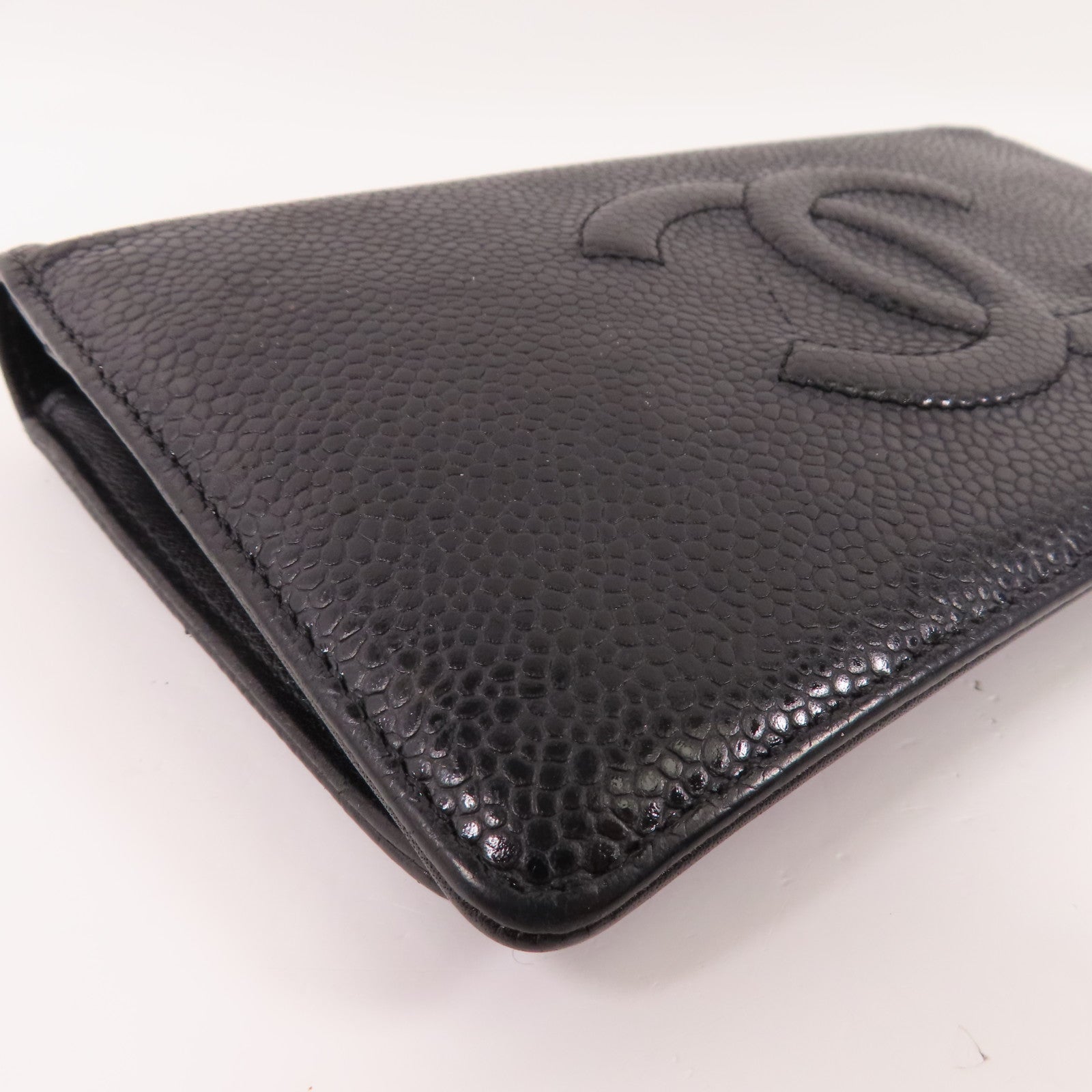 CHANEL 牛皮皮革Long Wallet銀扣長錢包