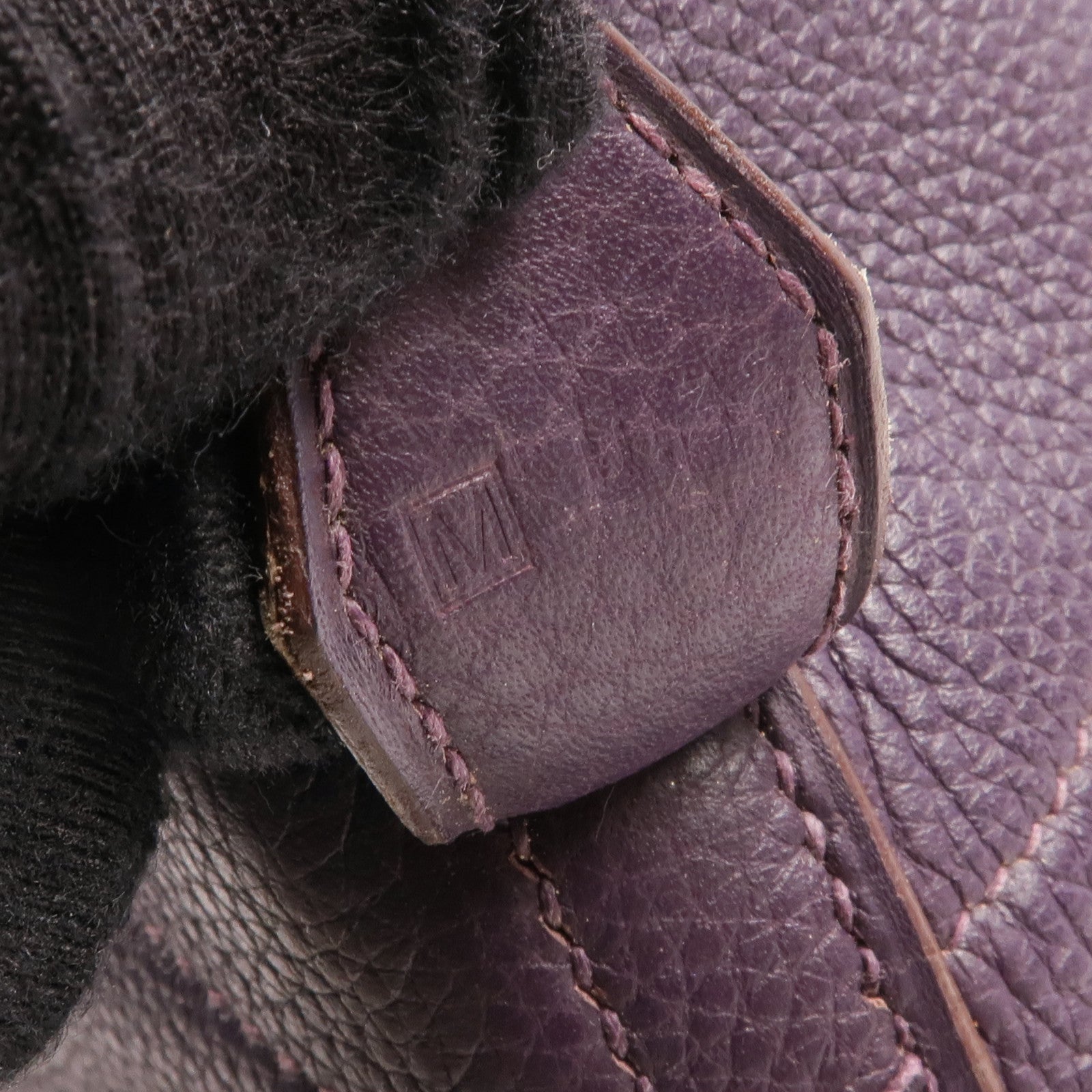 HERMES Clemence皮革Bolide 37手挽袋Raisin