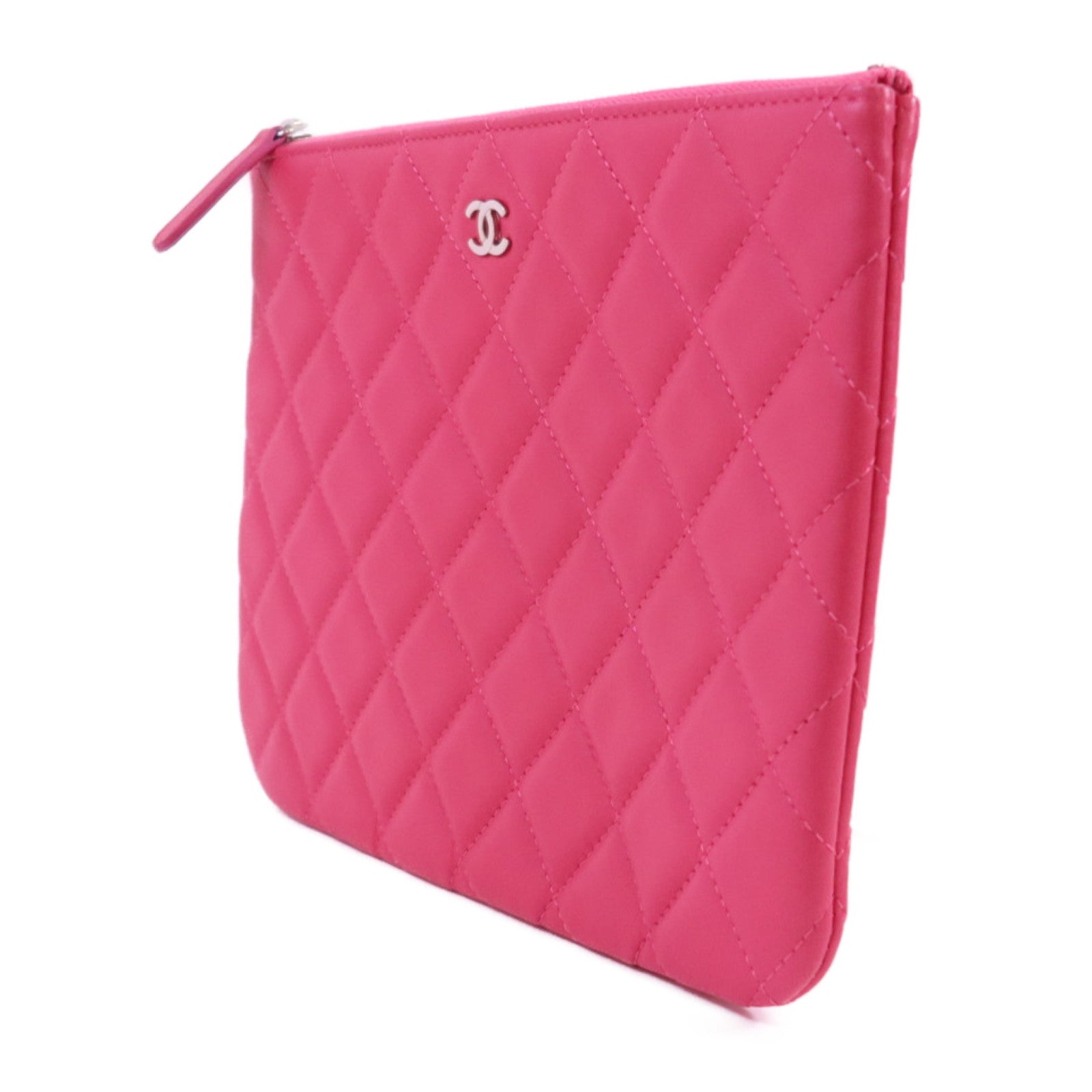 CHANEL 羊皮皮革Clutch Bag銀扣手拿包