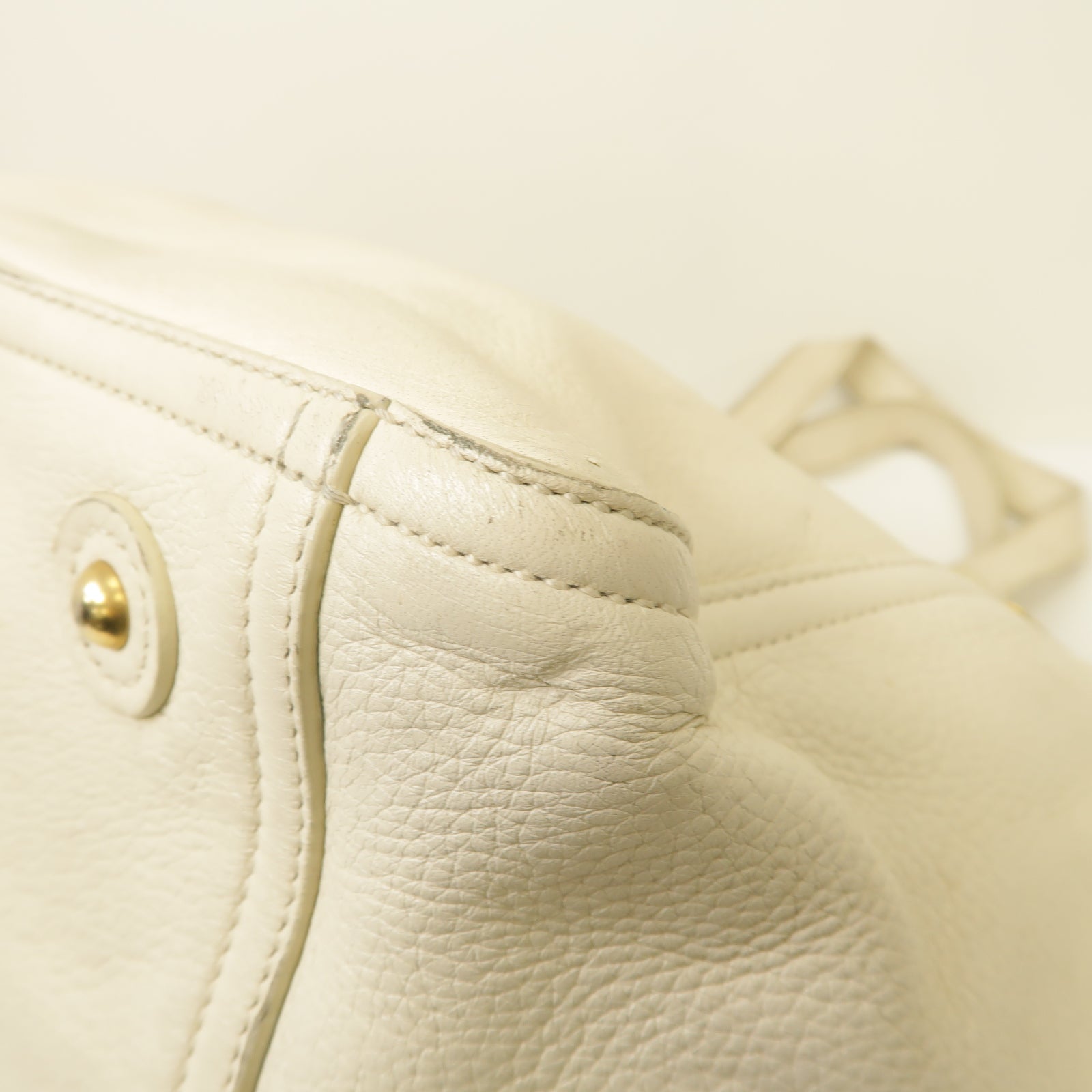 SAINT LAURENT 【激減優惠】牛皮皮革Shoulder Bag金扣肩背袋白色