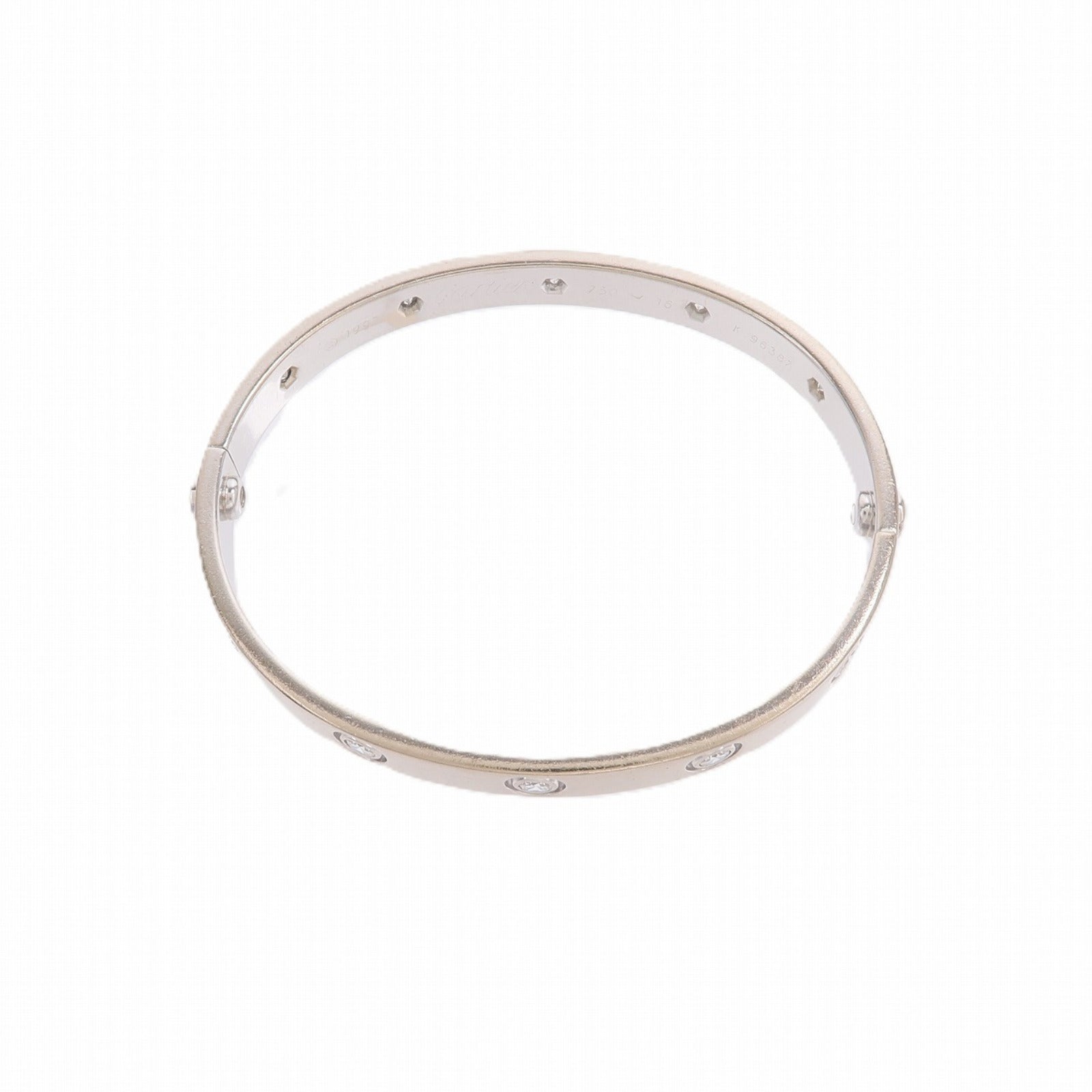CARTIER 18K白金Love Bracelet 10 Diamonds鑽石手鐲