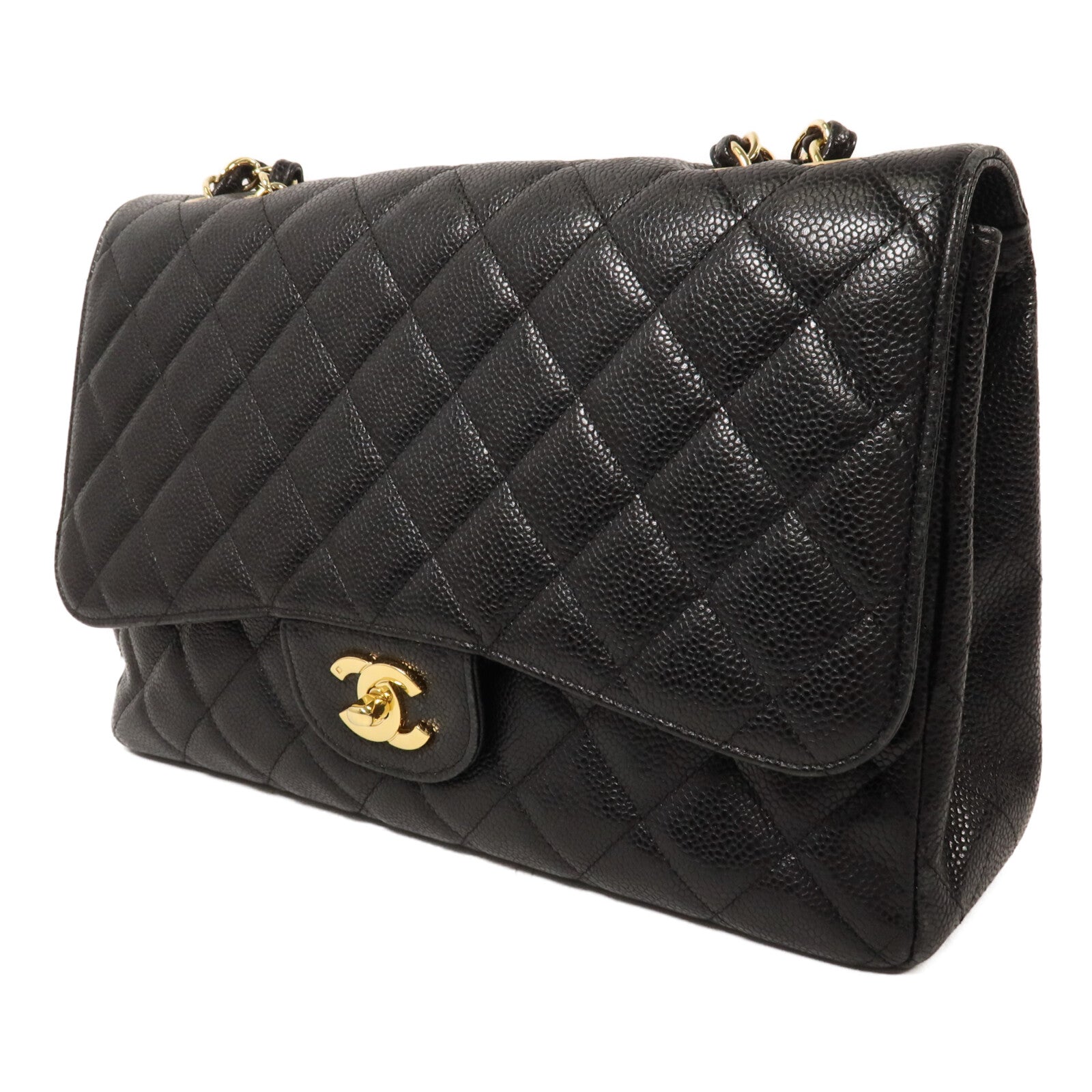CHANEL 牛皮皮革Large Classic鏈帶肩背袋
