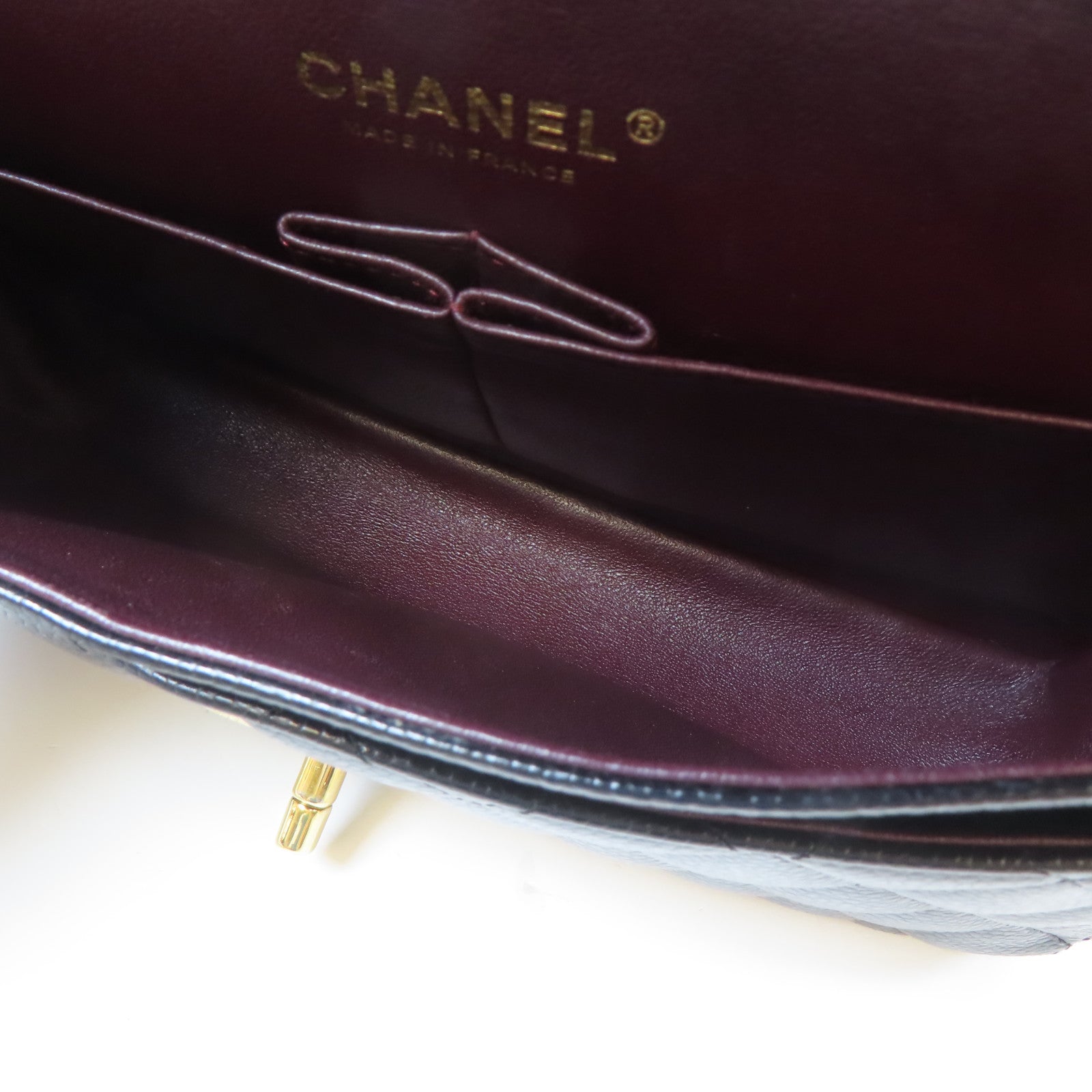 CHANEL 【激減優惠】菱格Caviar皮革Classic 25cm金扣鏈帶肩背袋黑色