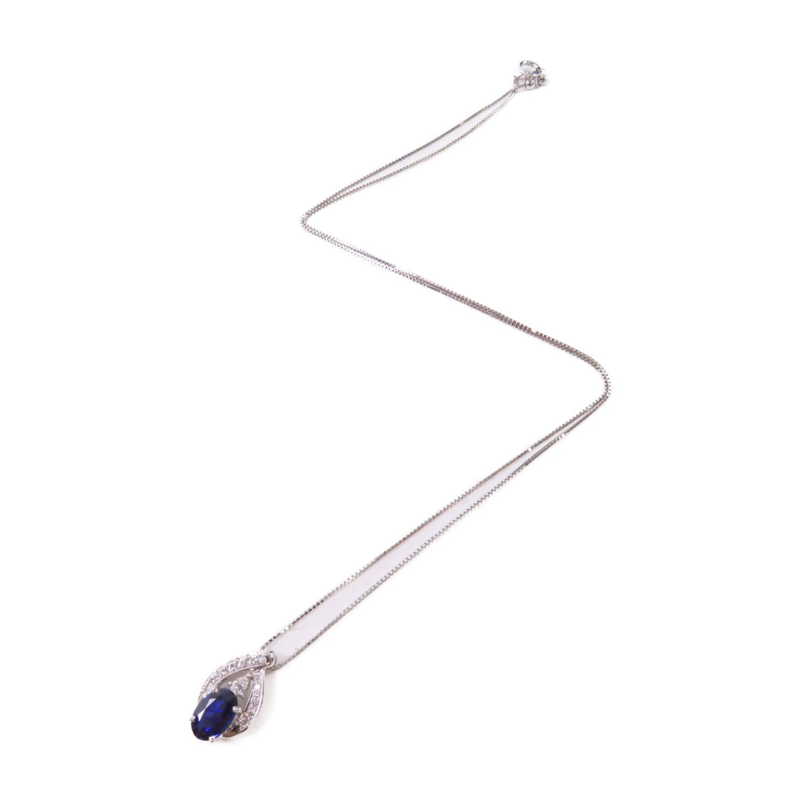 JEWELRY 【激減優惠】PT850鉑金/1.73ct藍寶石/0.24ct鑽石Sapphire/Diamond Necklace項鏈