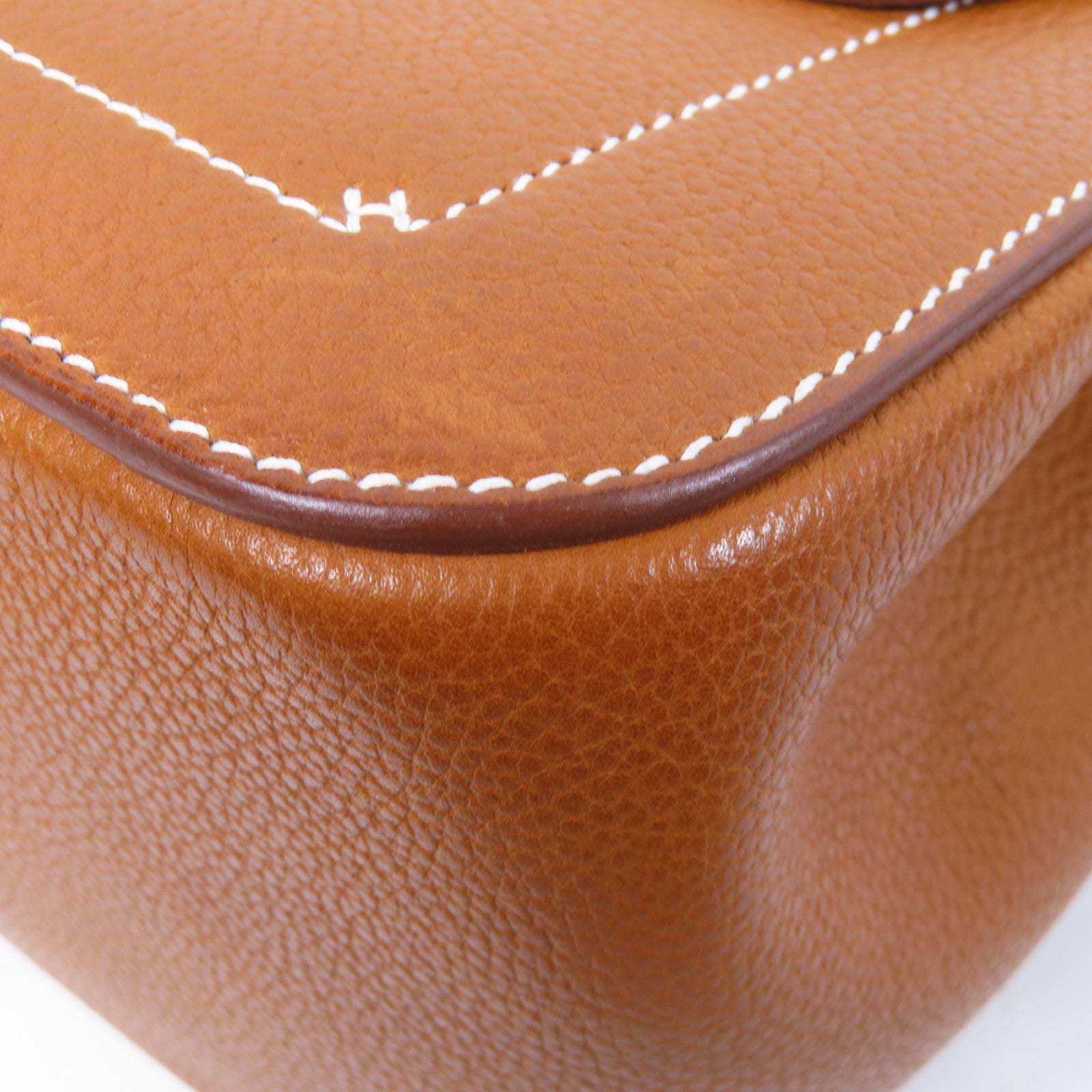 HERMES Barenia Faubourg皮革Mali-Selle Messenger Bag銀扣肩背袋啡色