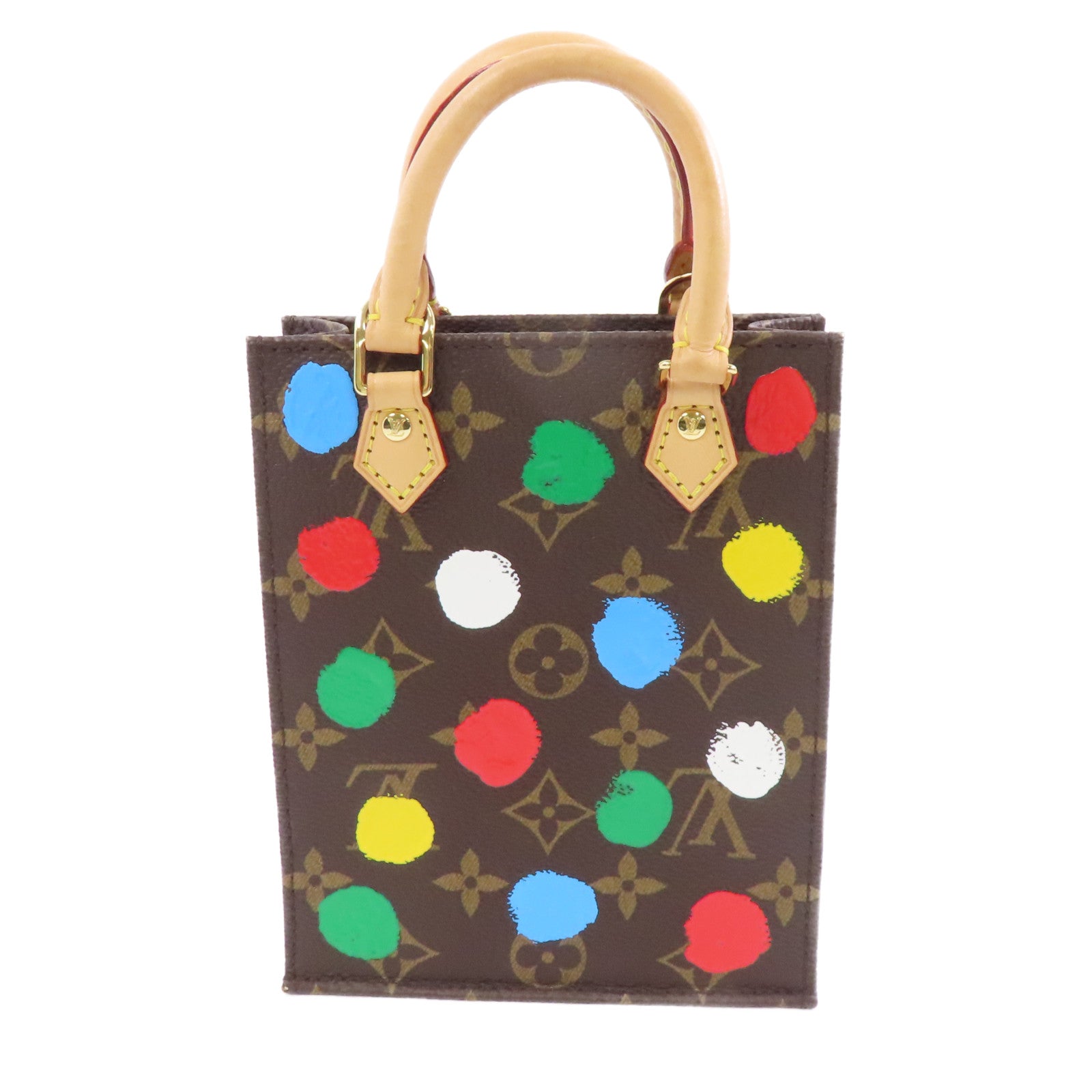 LOUIS VUITTON Monogram YK Petit Sac Plat金扣手挽肩背兩用袋棕色